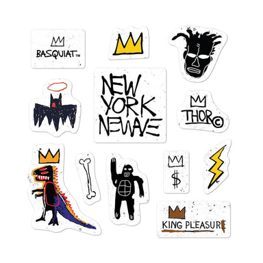Basquiat's Icons - Sheet of 12 Kiss-Cut Stickers - Maison Nova