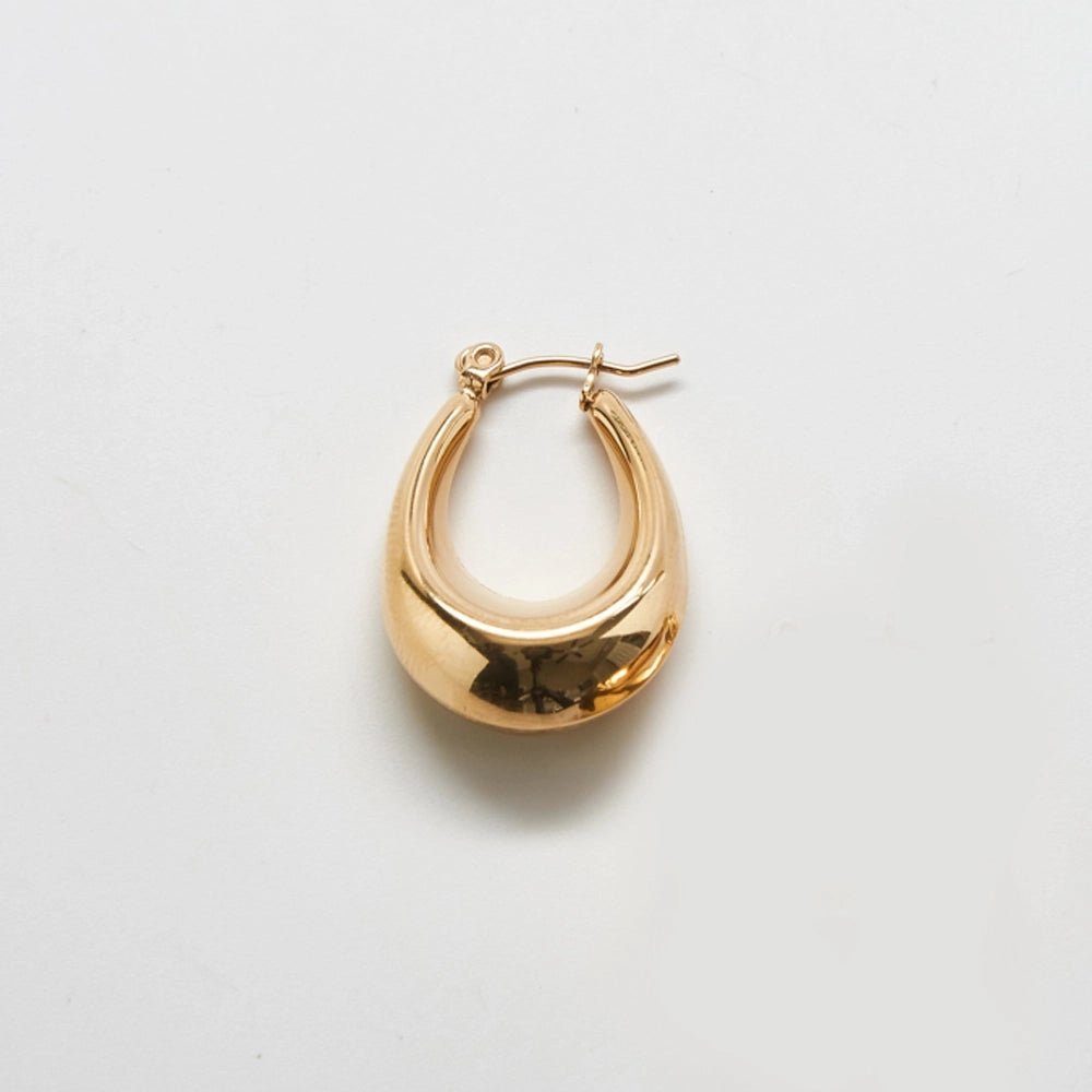 Oval Hoop Earrings Gold - Maison Nova -