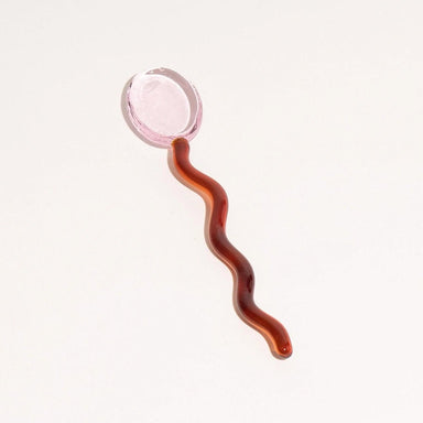 Squiggle Glass Spoon Pink/ Red - Maison Nova