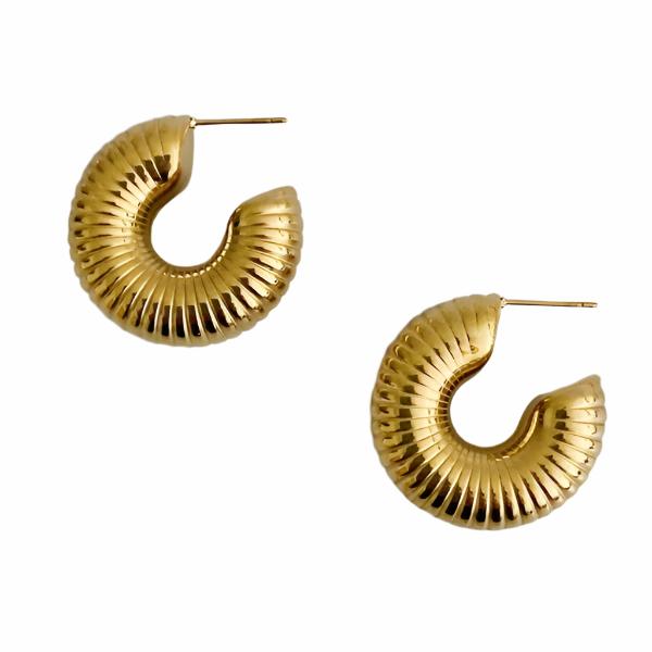 Pleats Hoop Earrings