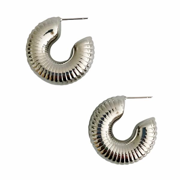 Pleats Hoop Earrings