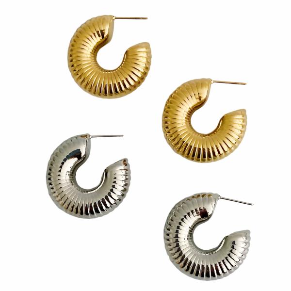 Pleats Hoop Earrings