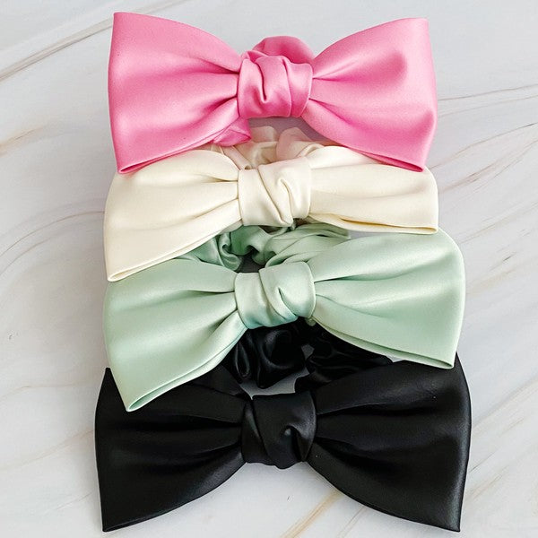 Satin Bow Tie Hair Scrunchie