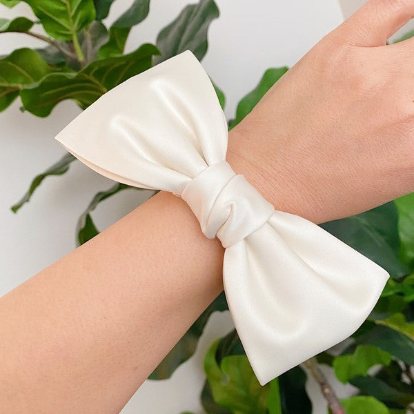 Satin Bow Tie Hair Scrunchie