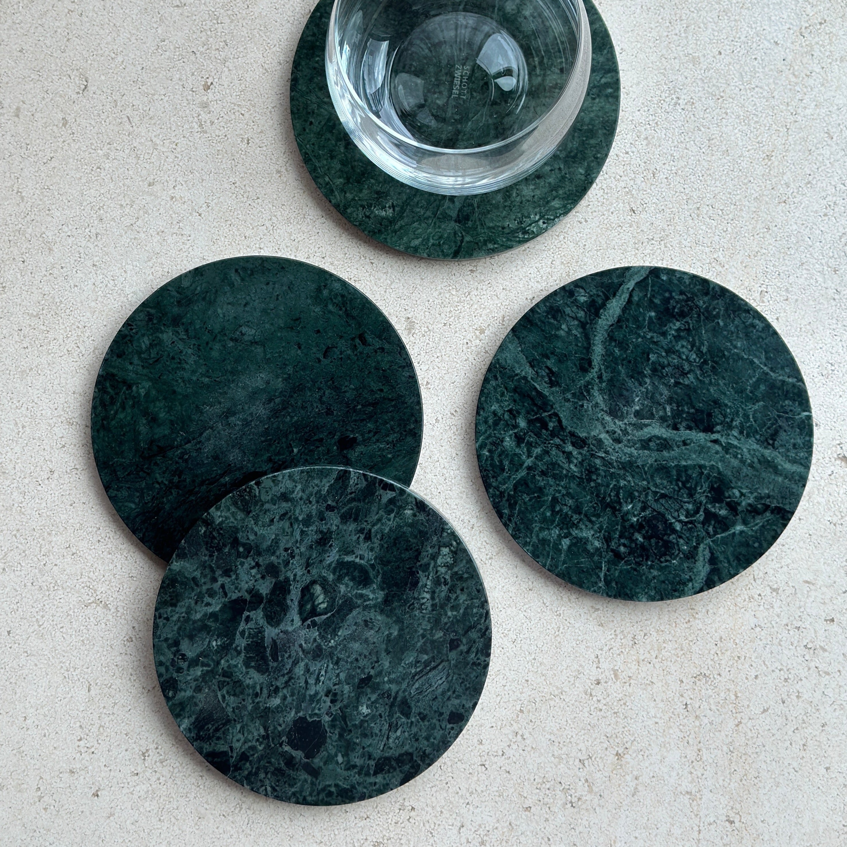 Oversized Coasters in Emerald