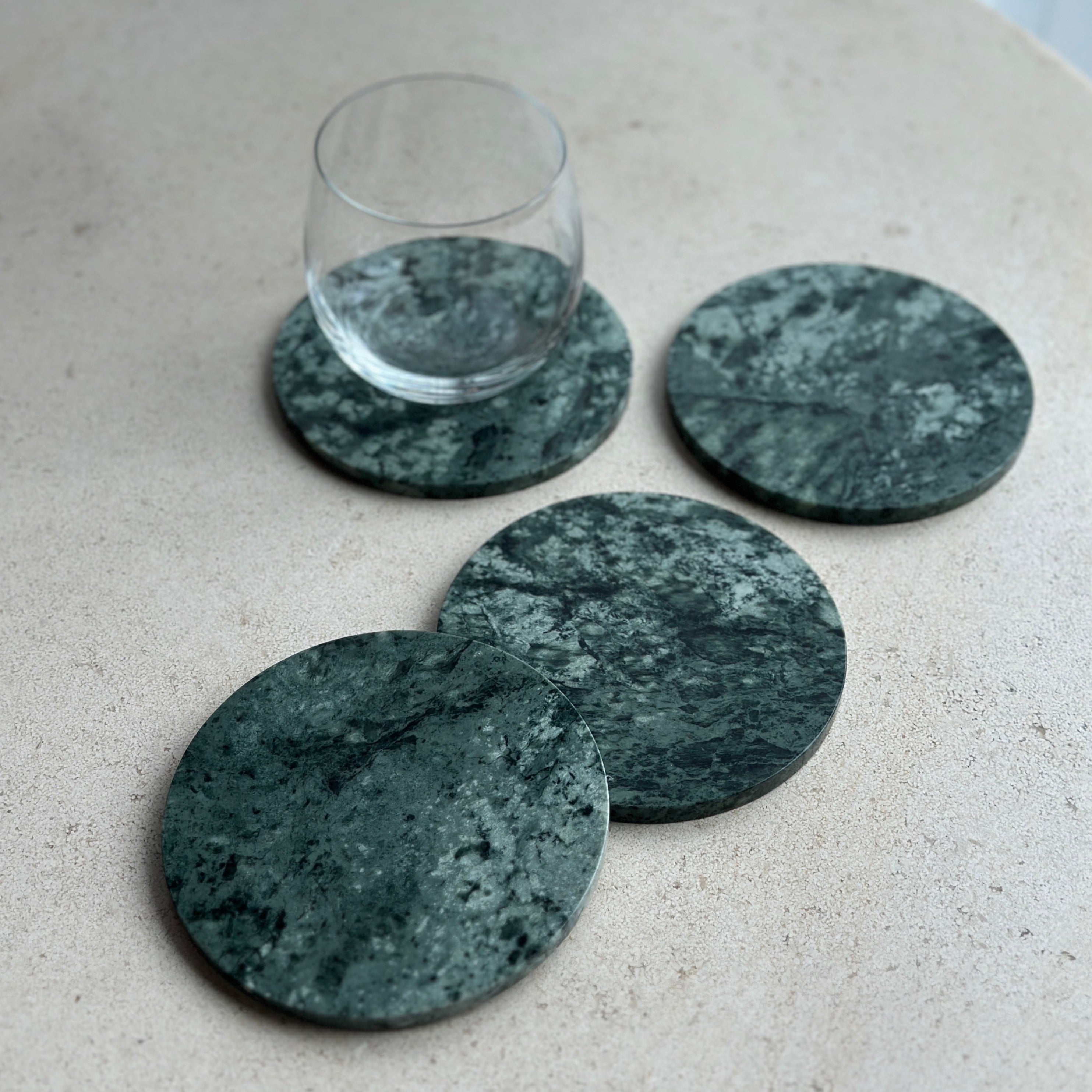 Oversized Coasters in Emerald