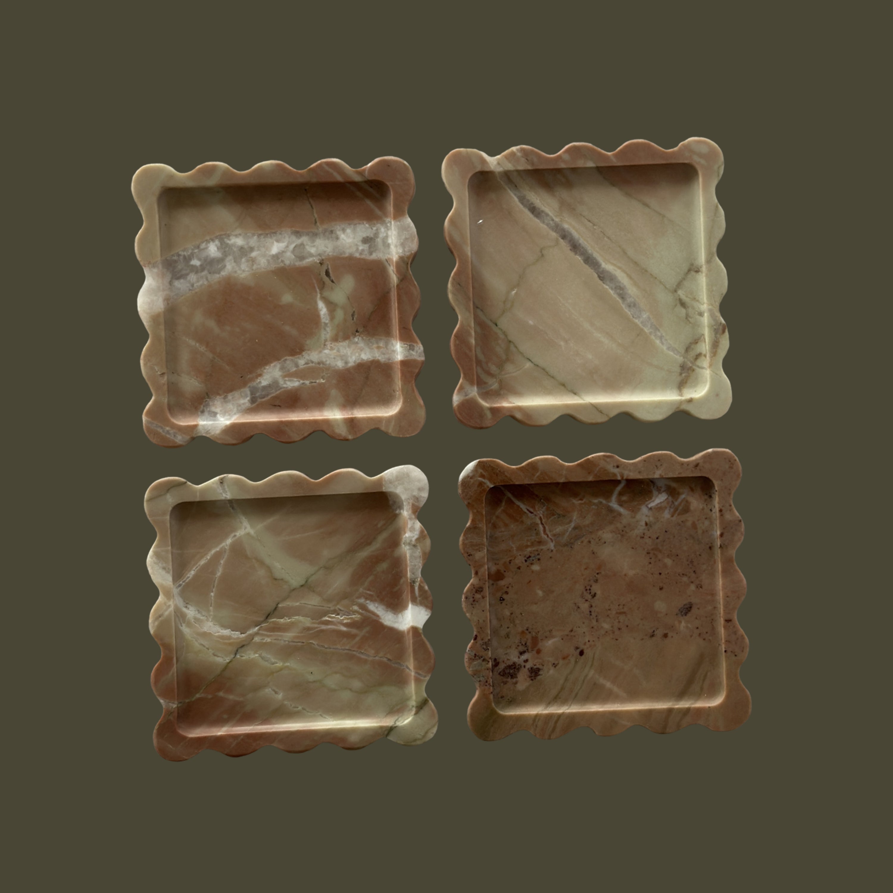 Box Coaster Set in Emerald