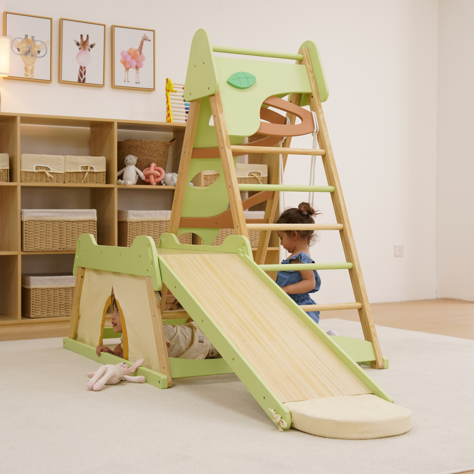 Avenlur Bush 6-in-1 Indoor Wooden Jungle Gym Climber