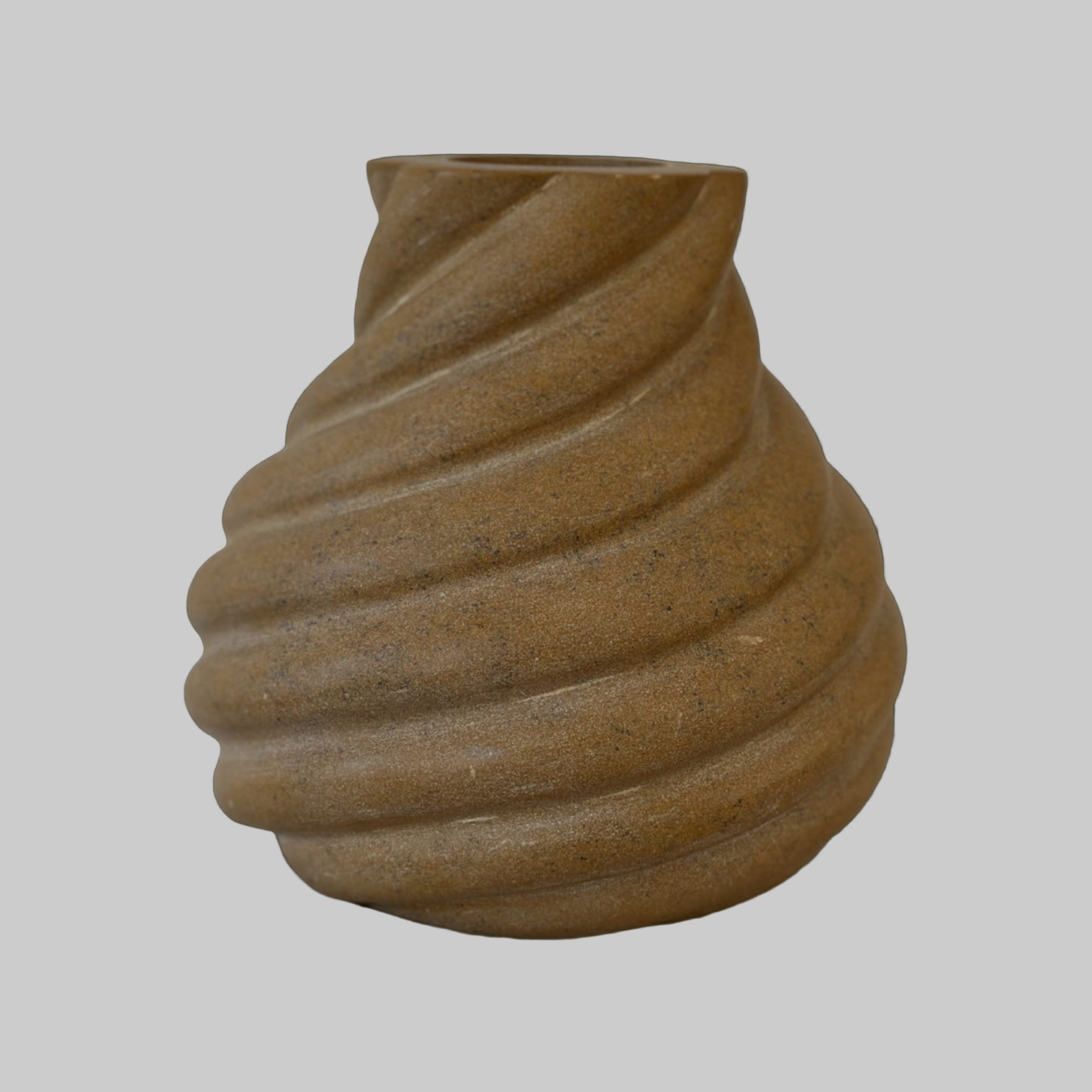 Brown textured vase on a transparent background