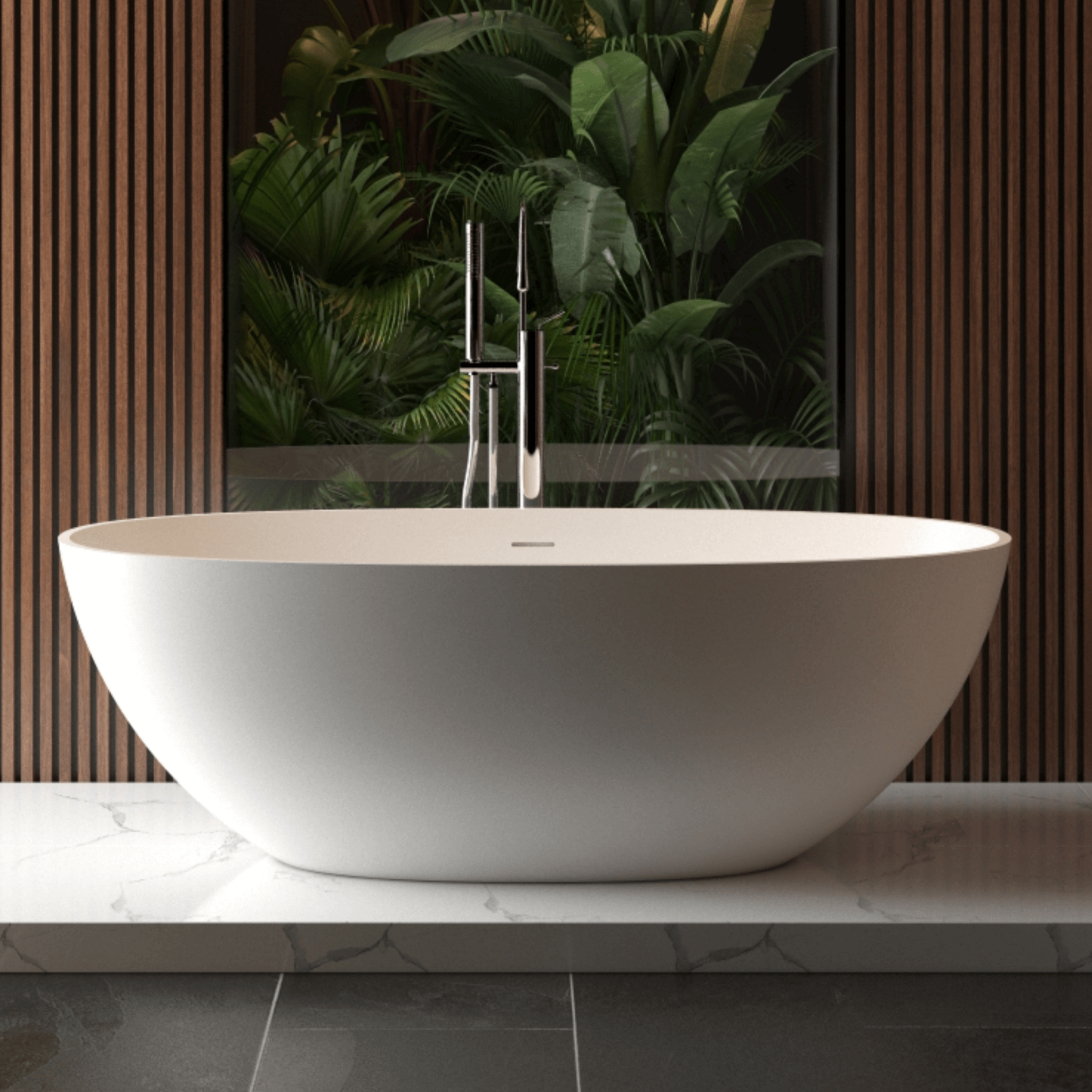 65" Luxury Freestanding Soaking Bathtub With Overflow And Pop-Up Drain