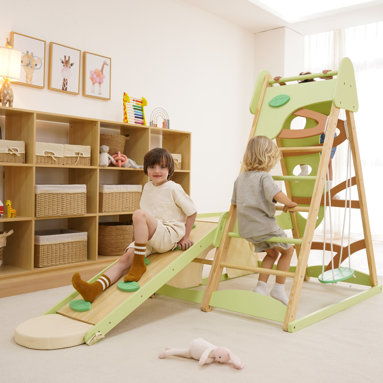 Avenlur Bush 6-in-1 Indoor Wooden Jungle Gym Climber
