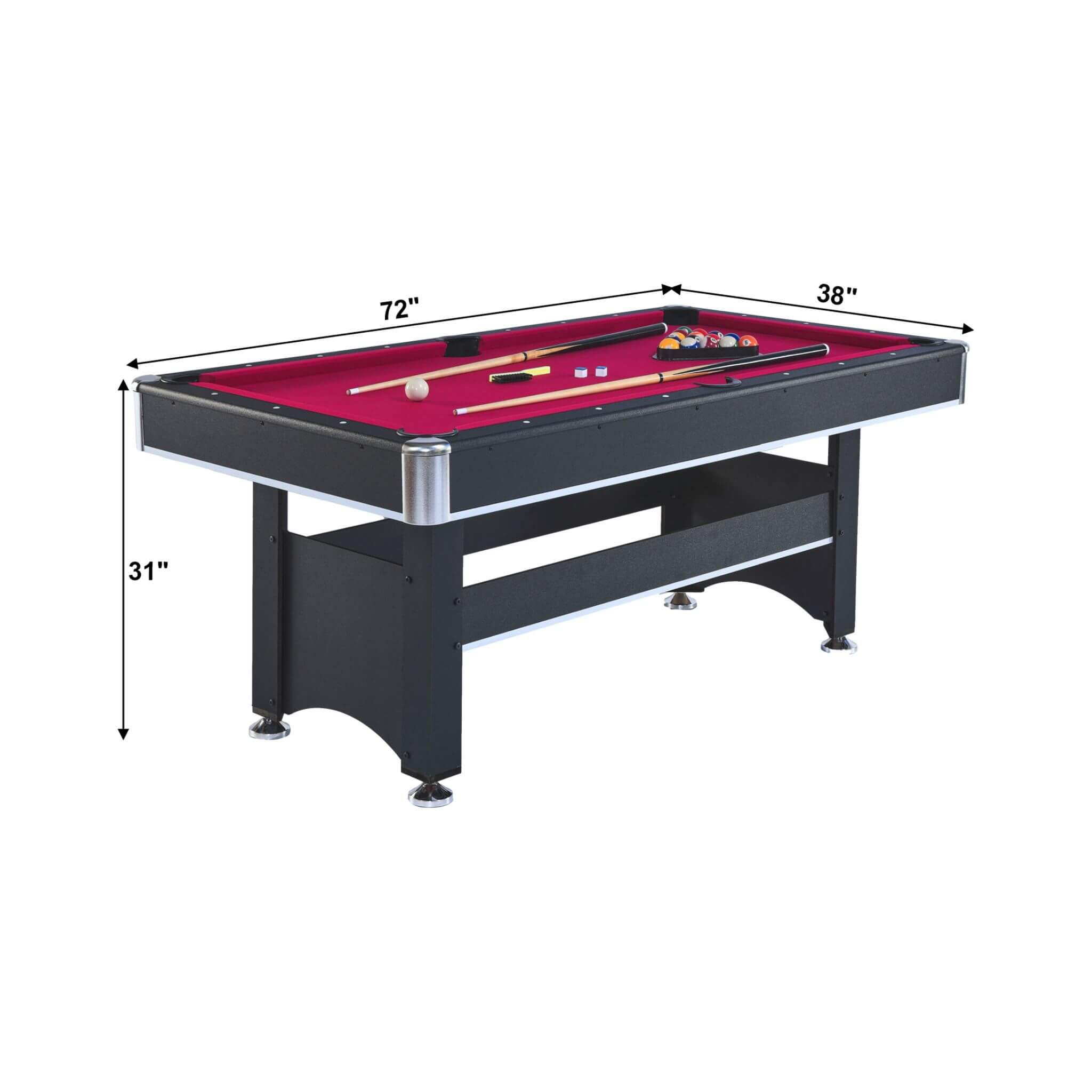 6FT Premium Wooden Multifunctional Pool Table With Table Tennis Top