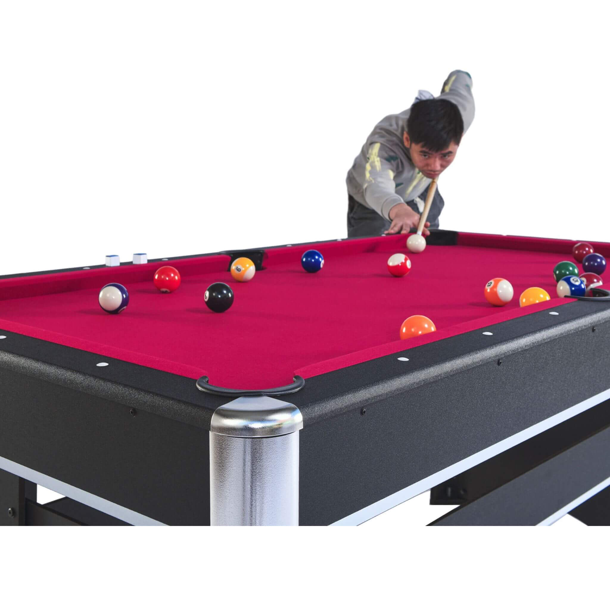 6FT Premium Wooden Multifunctional Pool Table With Table Tennis Top