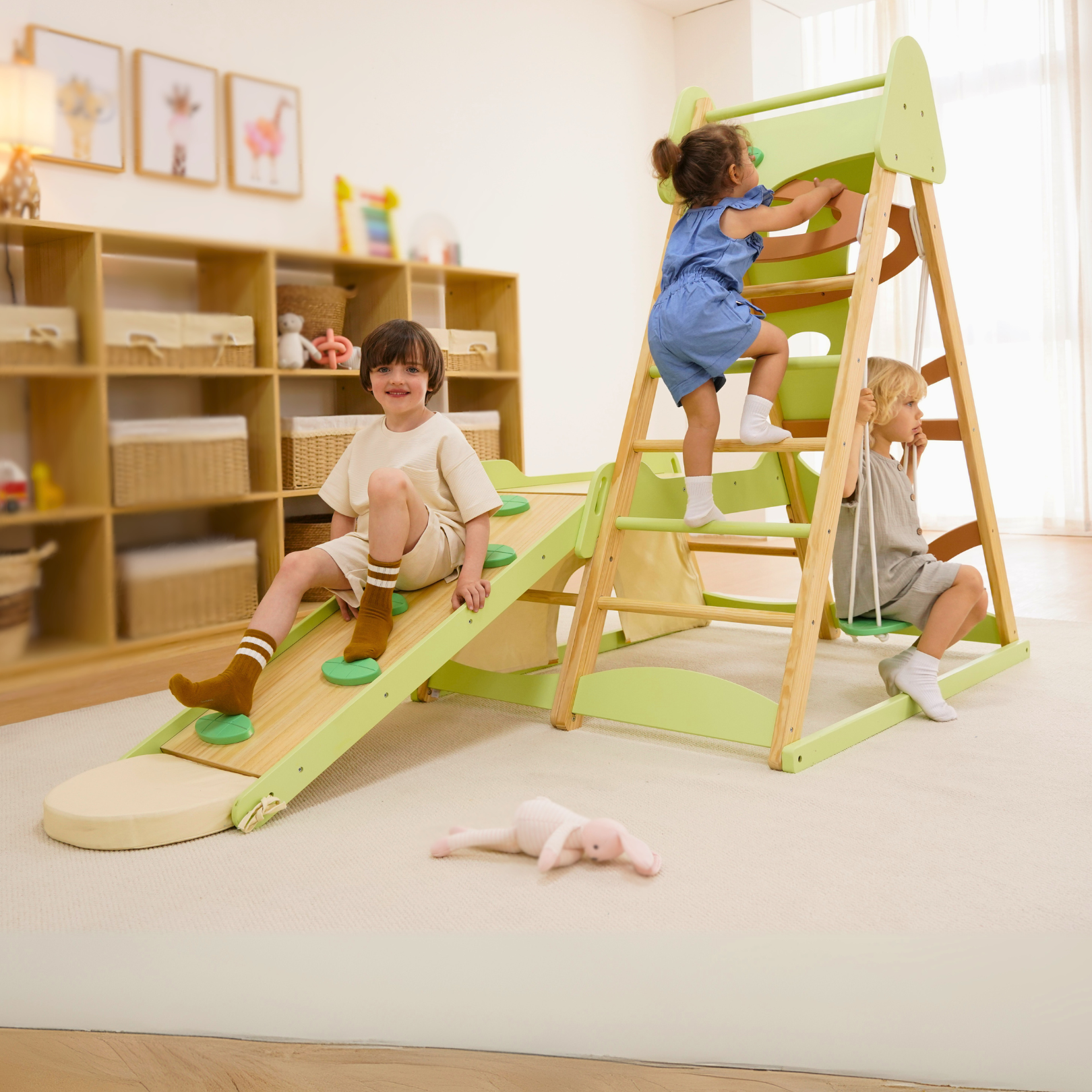 Avenlur Bush 6-in-1 Indoor Wooden Jungle Gym Climber