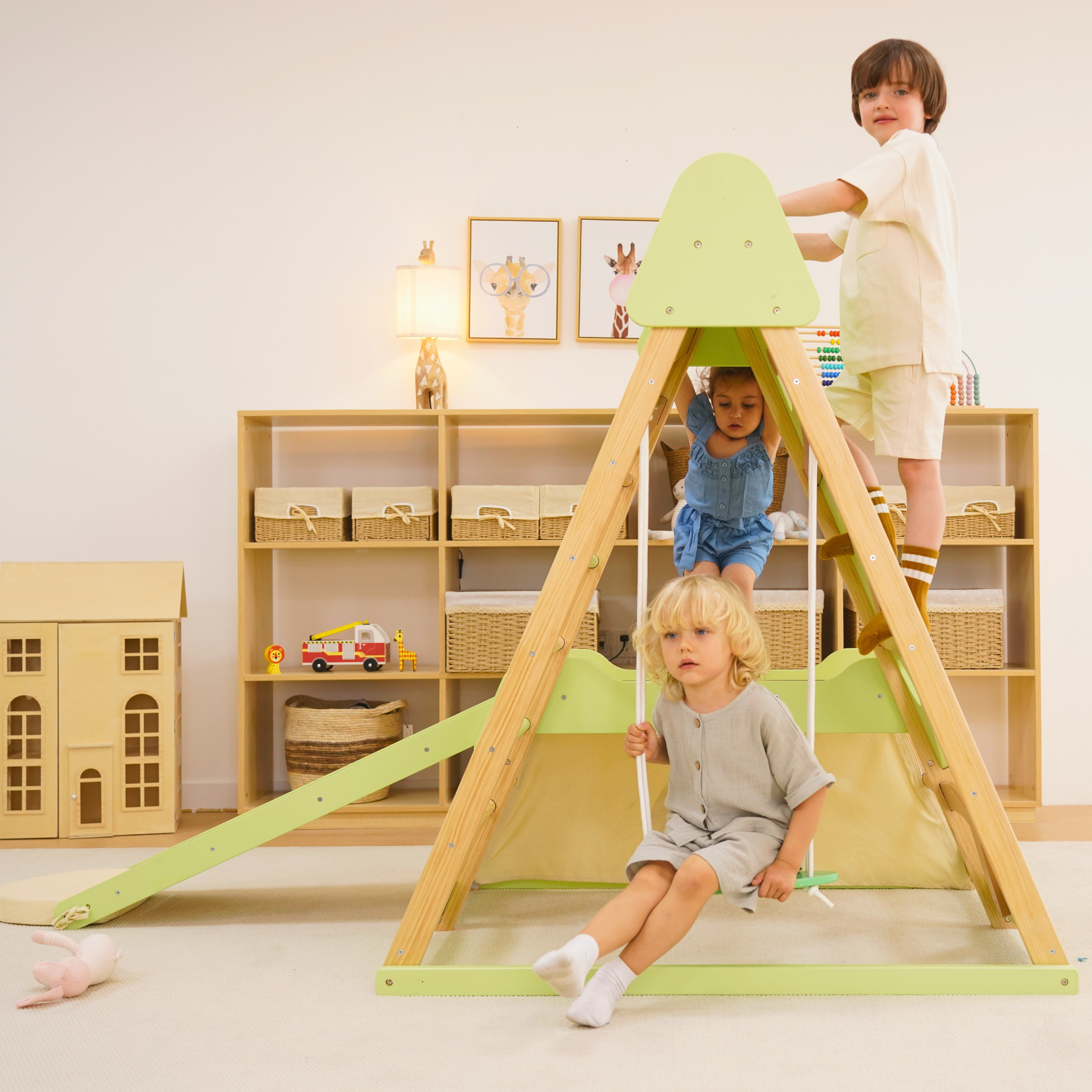 Avenlur Bush 6-in-1 Indoor Wooden Jungle Gym Climber