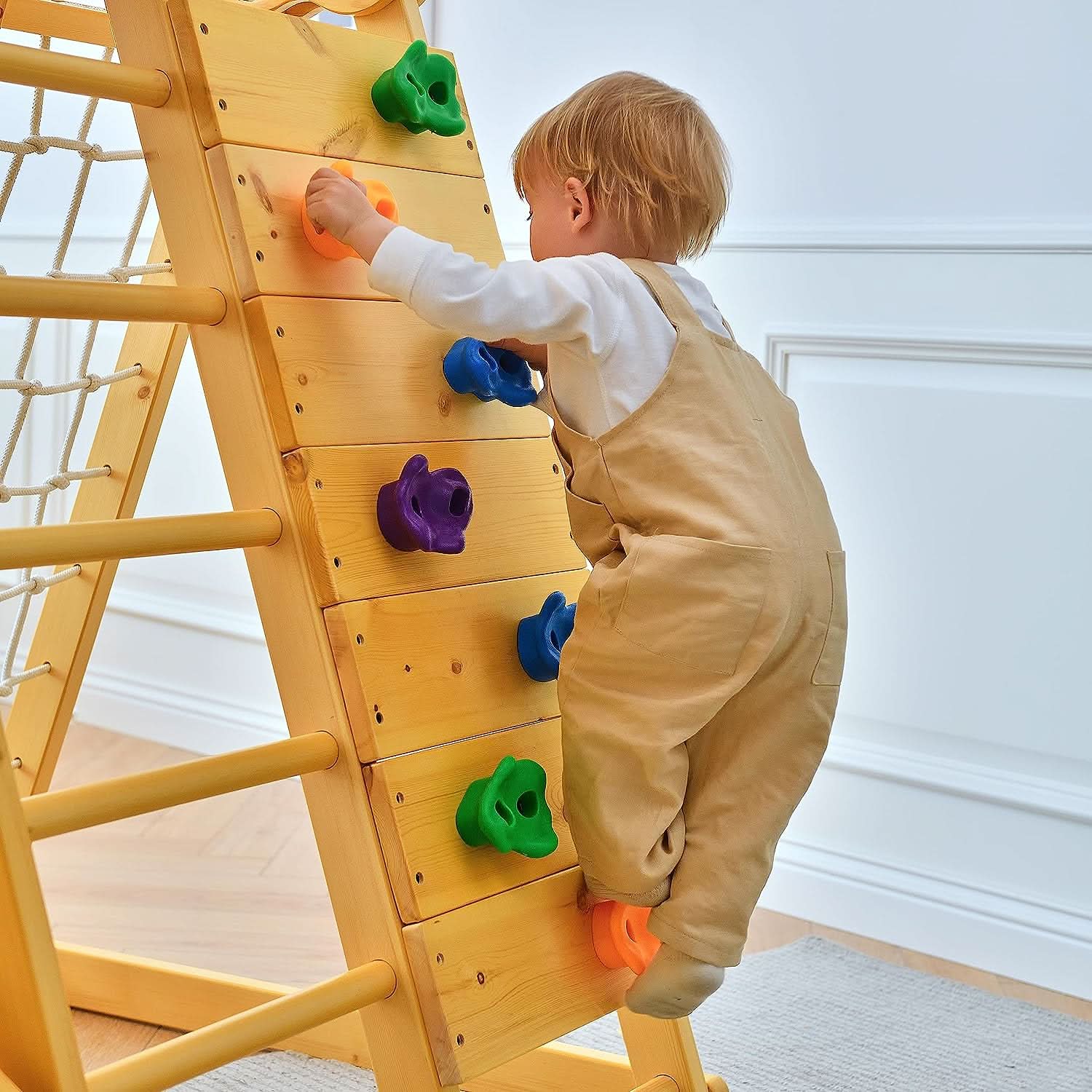 Chestnut 8-in-1 Jungle Gym for Toddlers | Indoor & Outdoor Wooden Playset