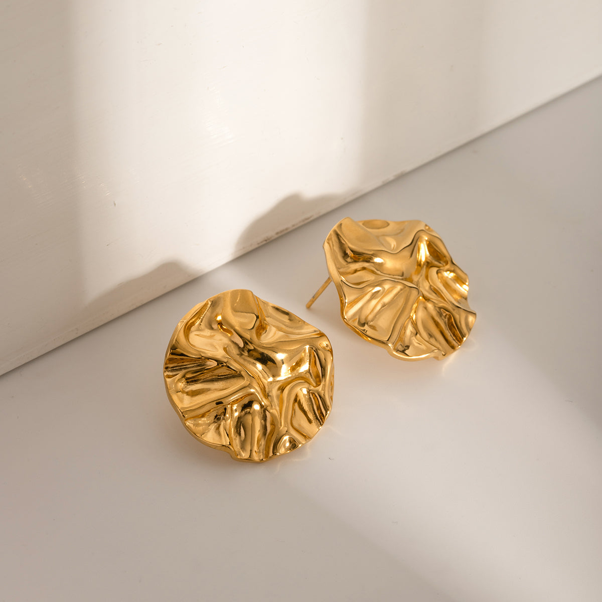 18K Gold-Plated Crumbled Stud Earrings