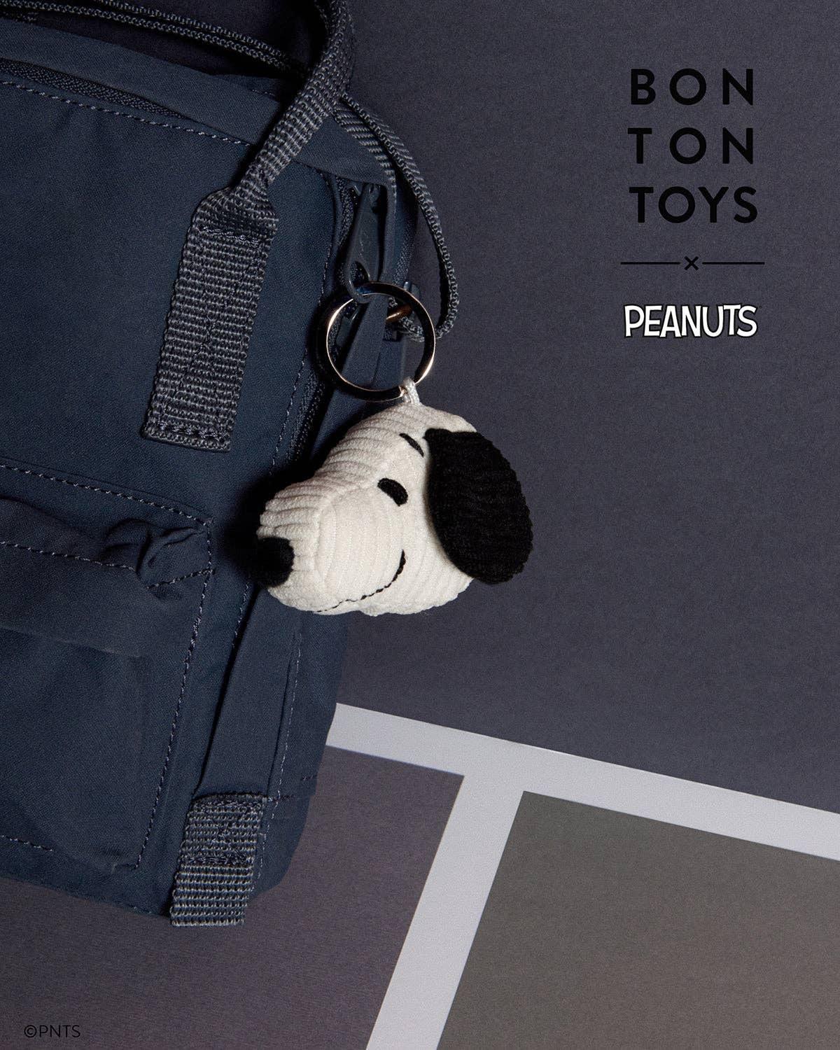 Peanuts Snoopy Head Plush Corduroy Keychain