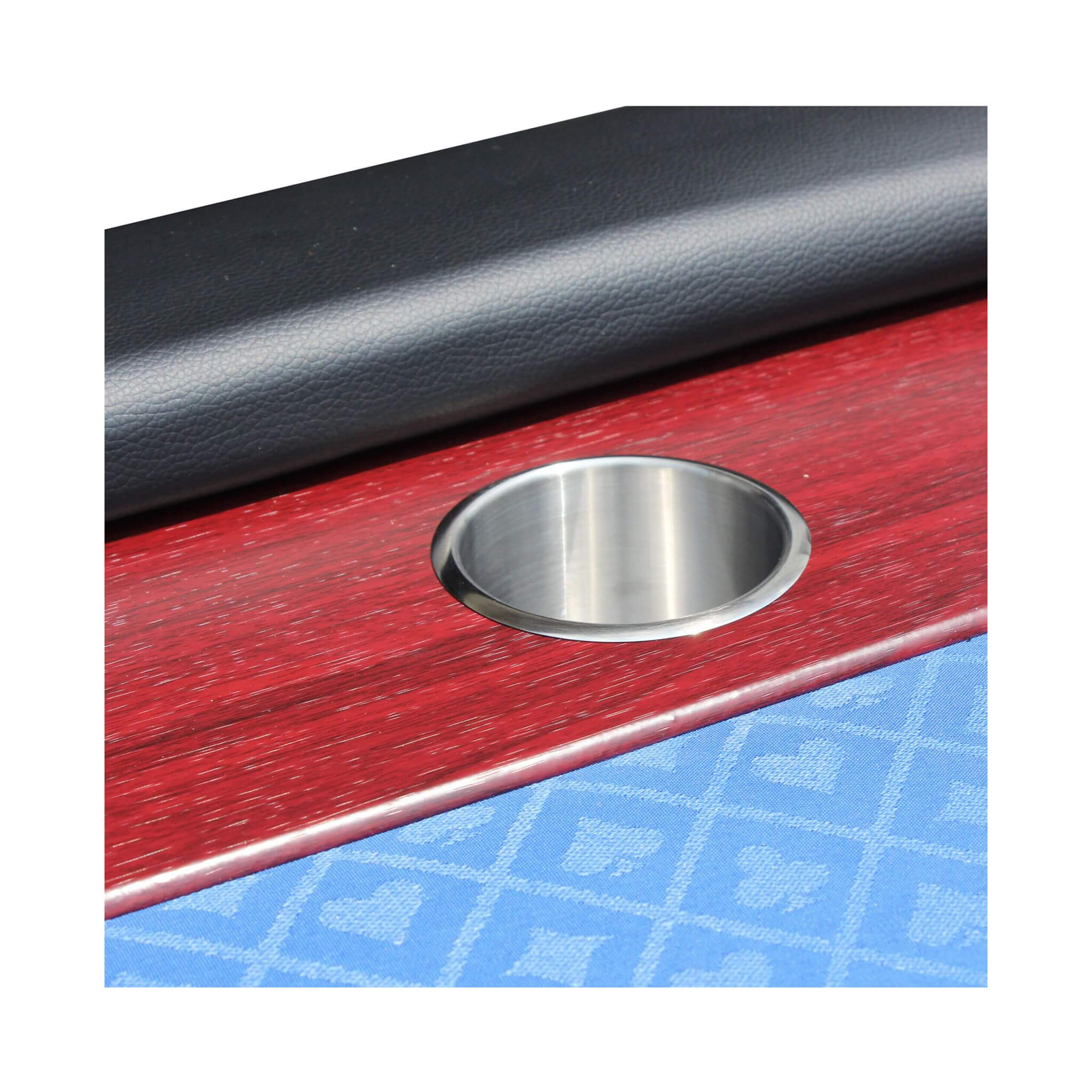 Premium 96" Poker Table With Speed Cloth And Wooden Texture Racetrack