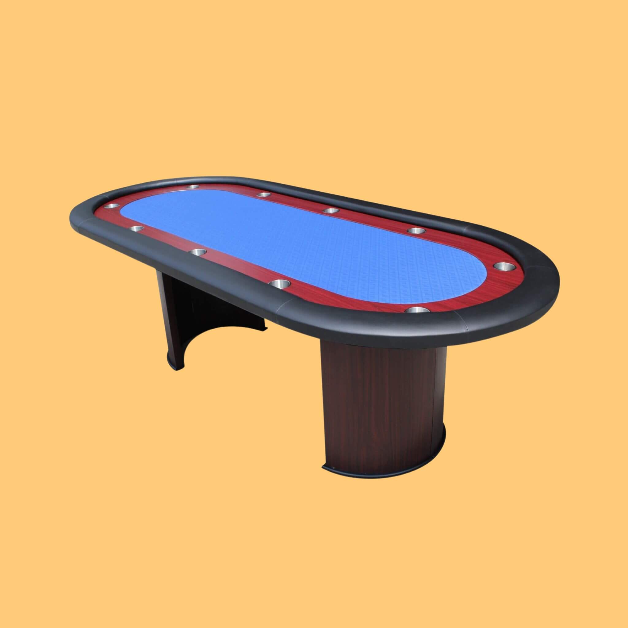 Premium 96" Poker Table With Speed Cloth And Wooden Texture Racetrack