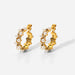 Pearl Rhinestone Hoop Earrings Main