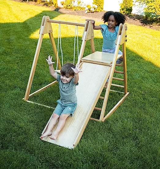 Juniper Folding Indoor & Outdoor Playset | Wooden Climber for Toddlers