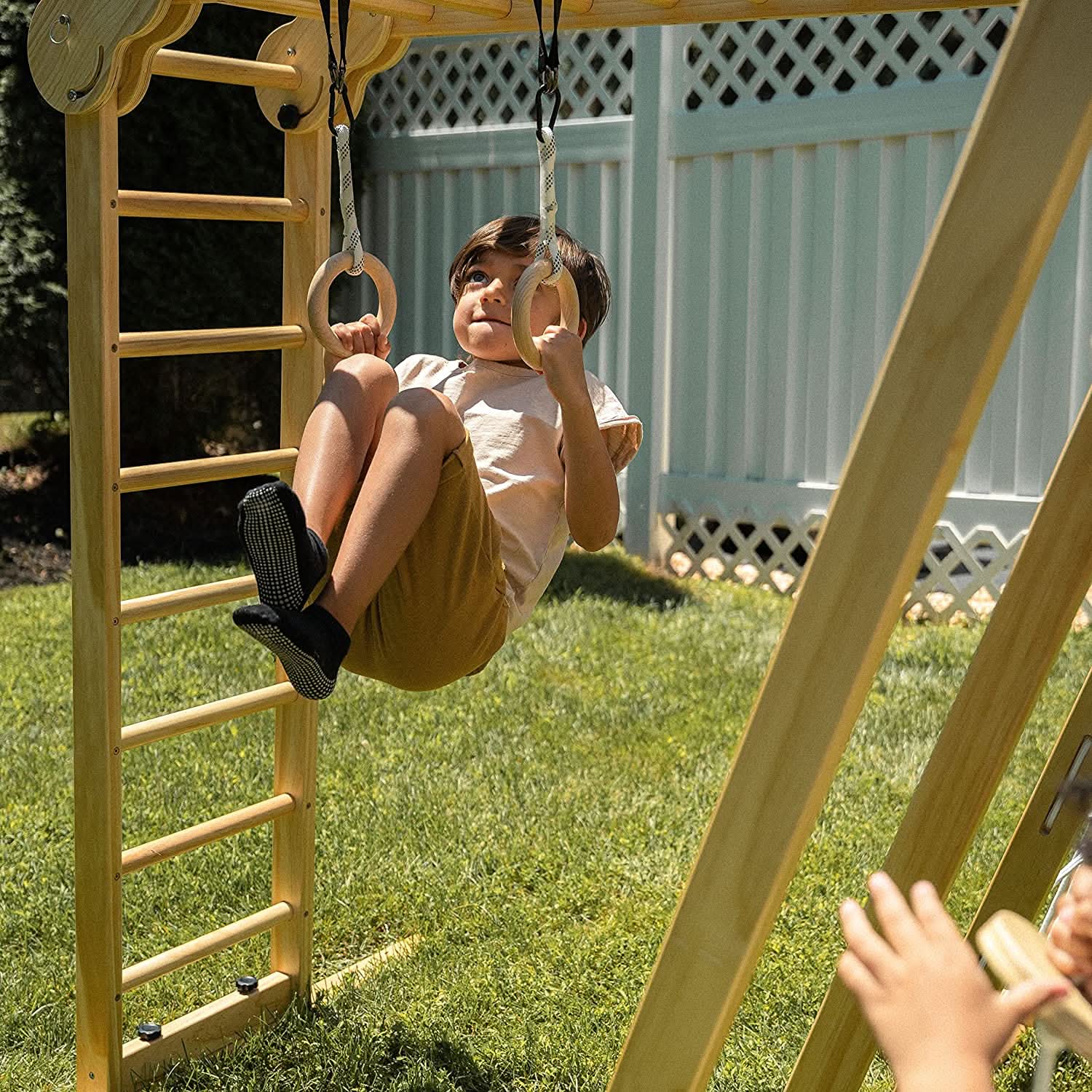 Chestnut 8-in-1 Jungle Gym for Toddlers | Indoor & Outdoor Wooden Playset