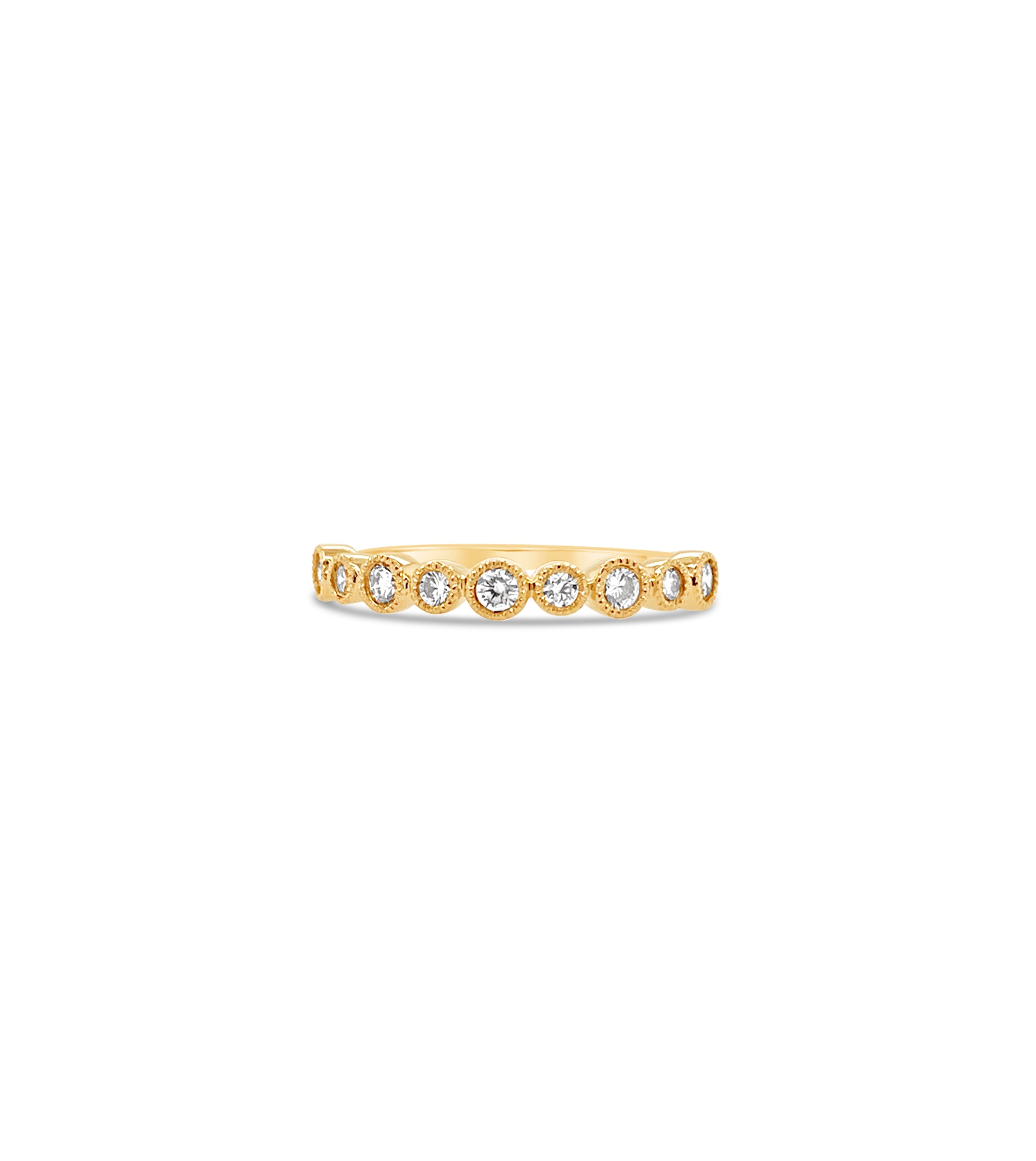 Diamond Alternating Bezel Set Band