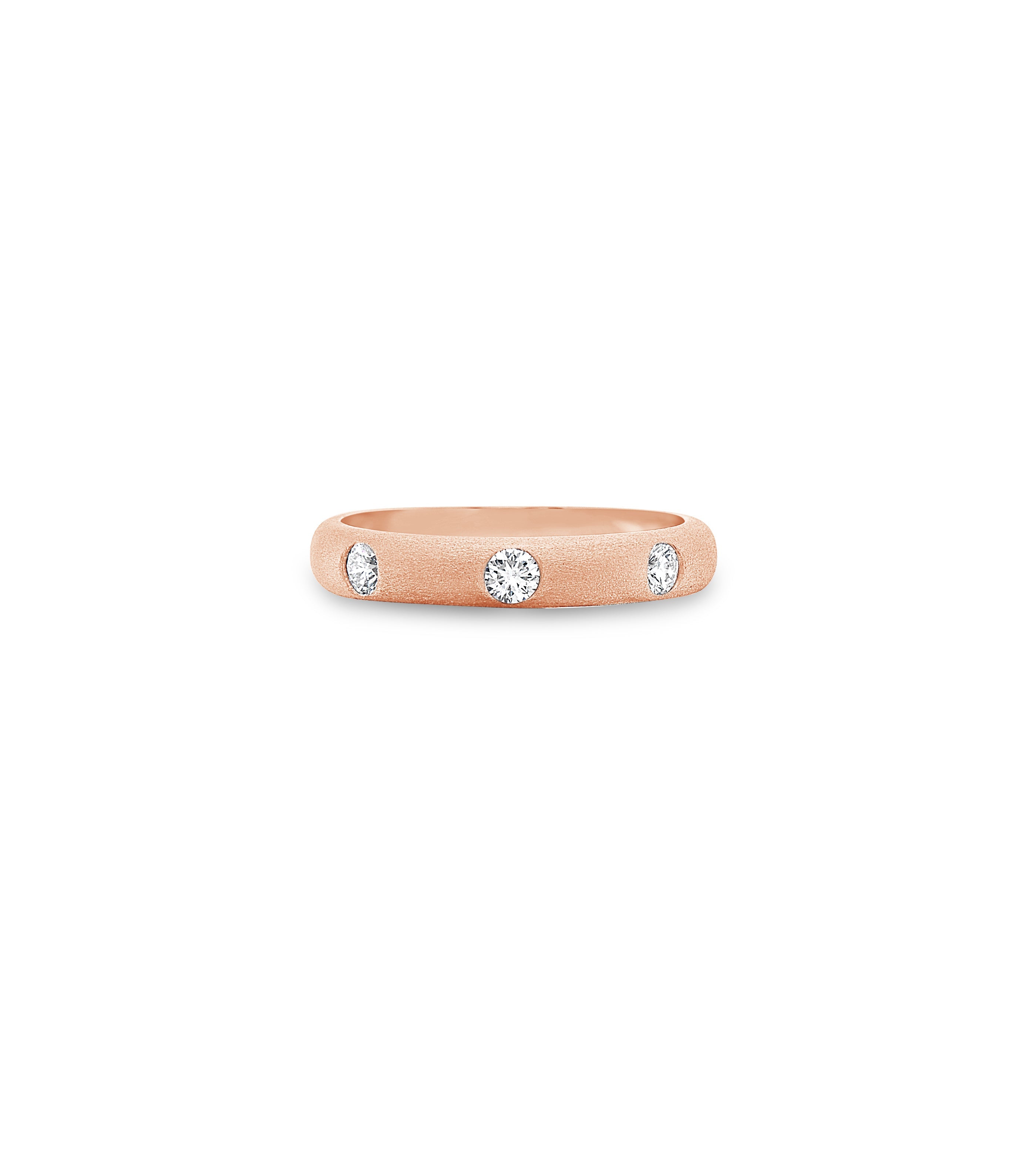 Diamond 3 Stone Flush Band