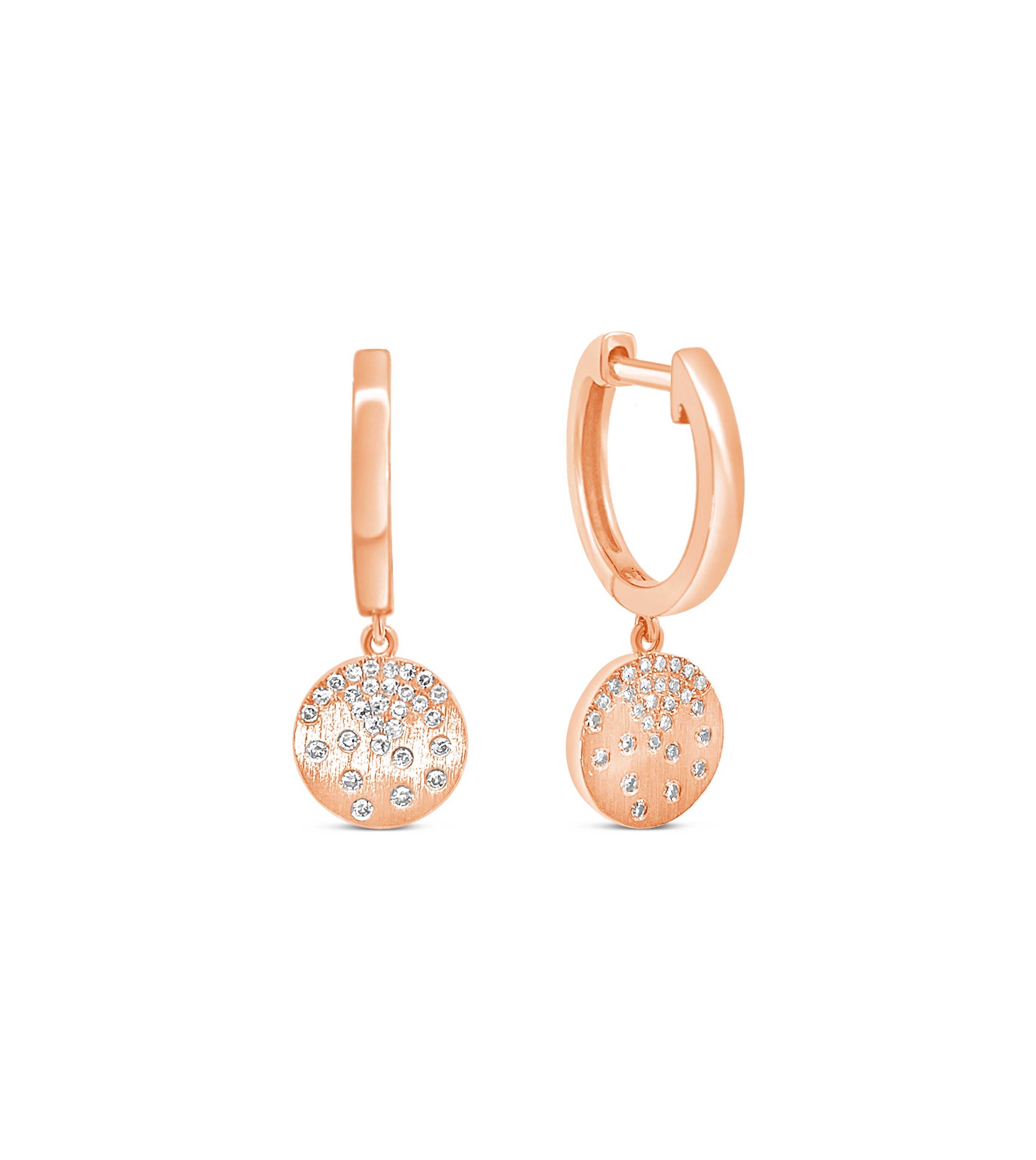 Diamond Celestial Disc Dangle Earring