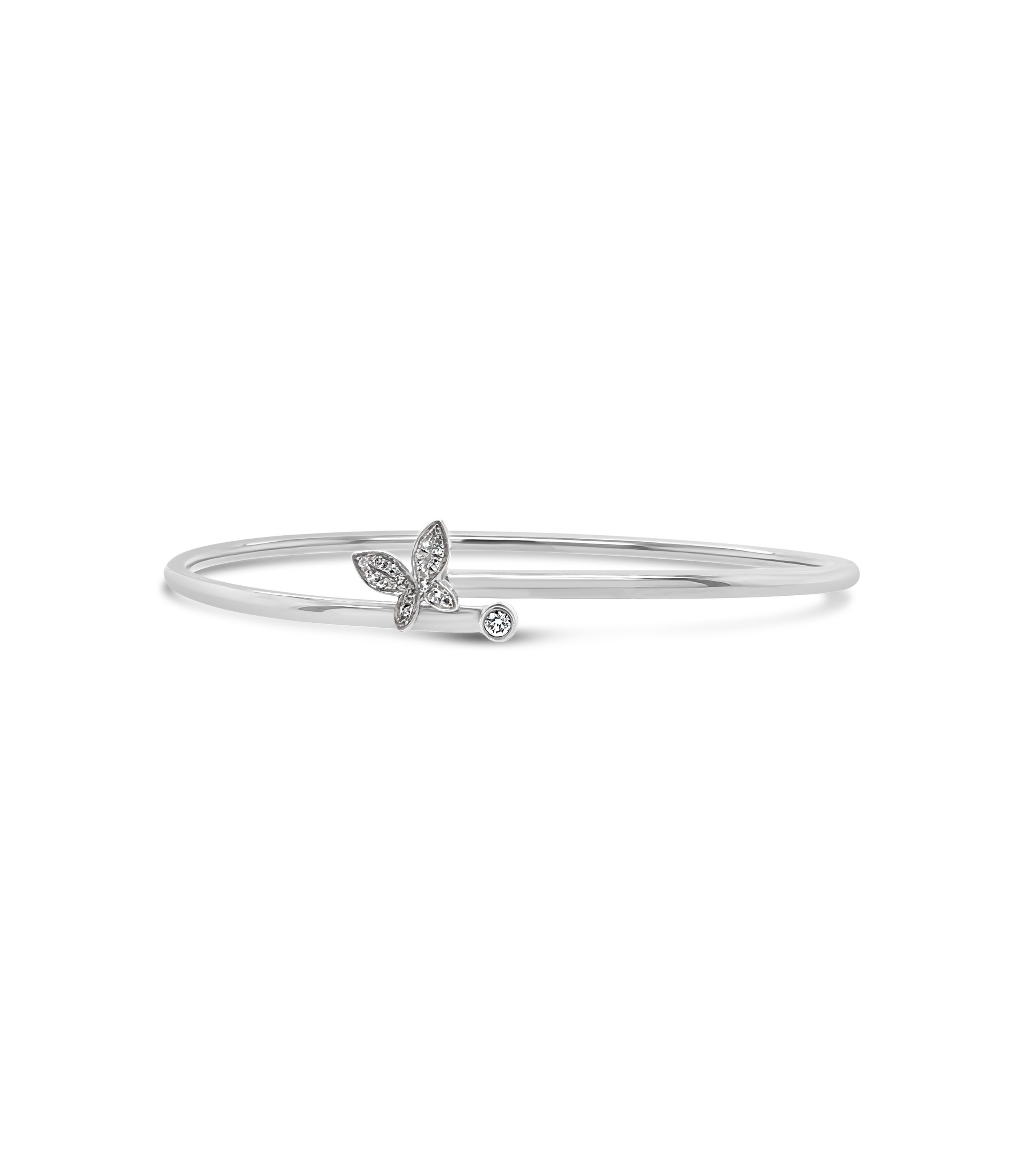 Diamond Butterfly Flexible Bangle