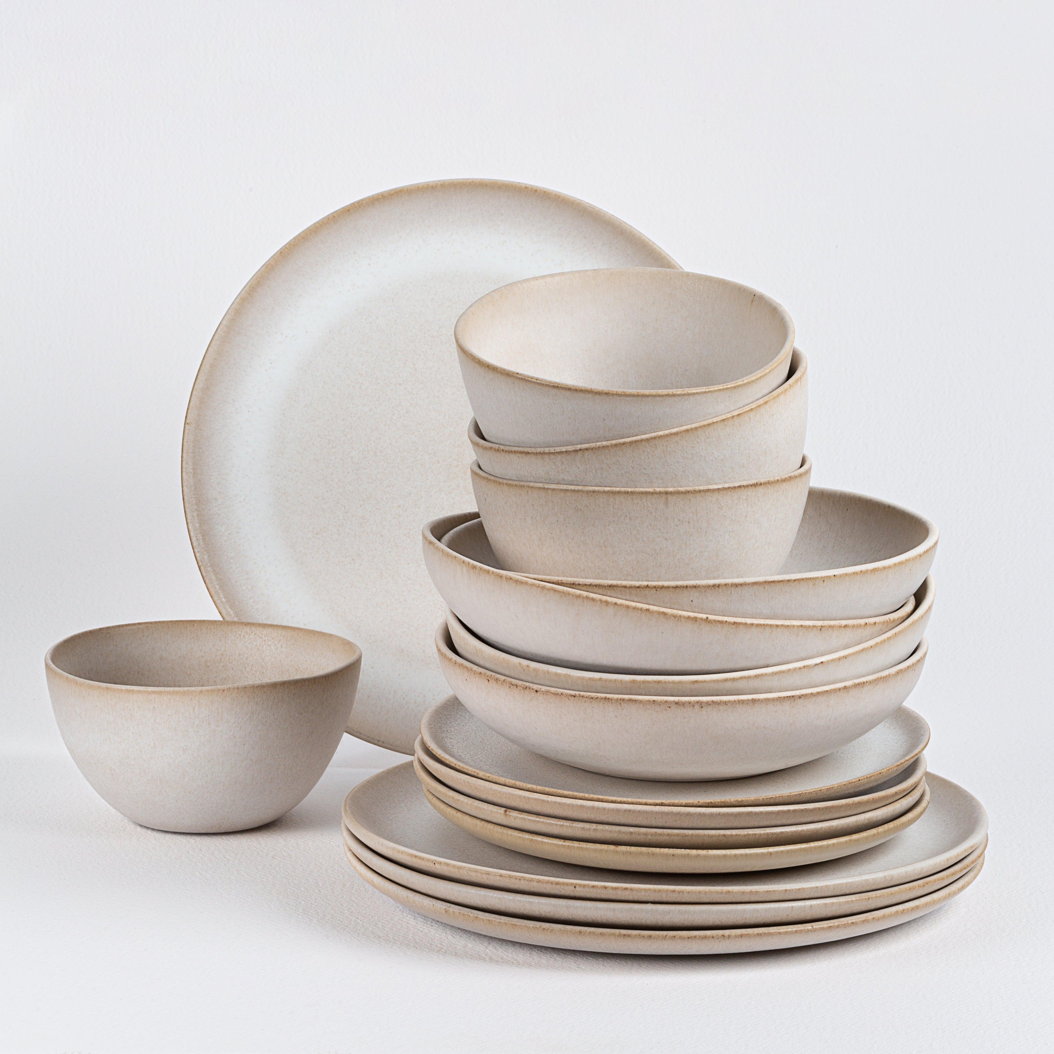 Sand Storm Stoneware Ceramic Dinnerware - Set of 16