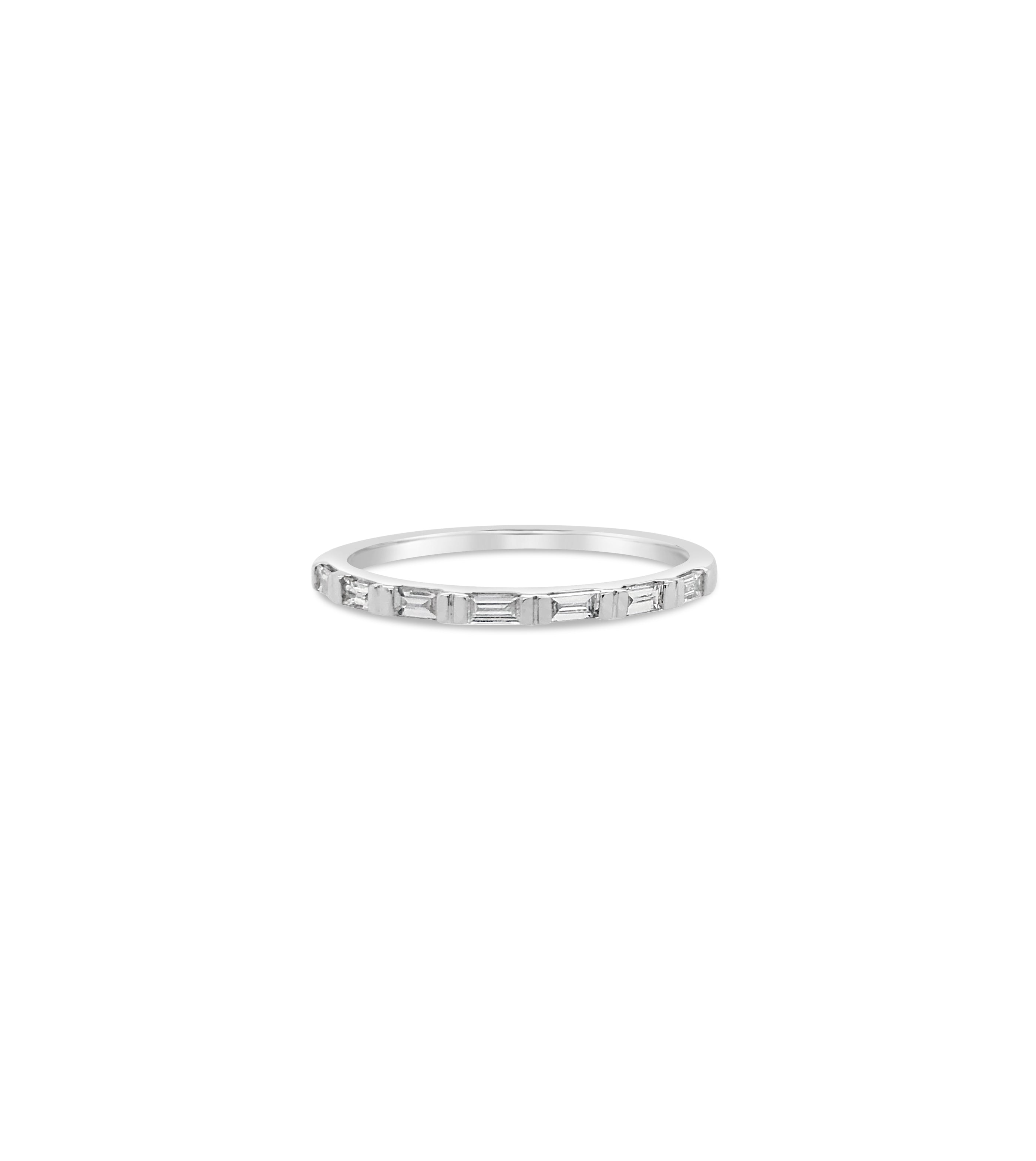 Diamond Baguette Bar Set Band