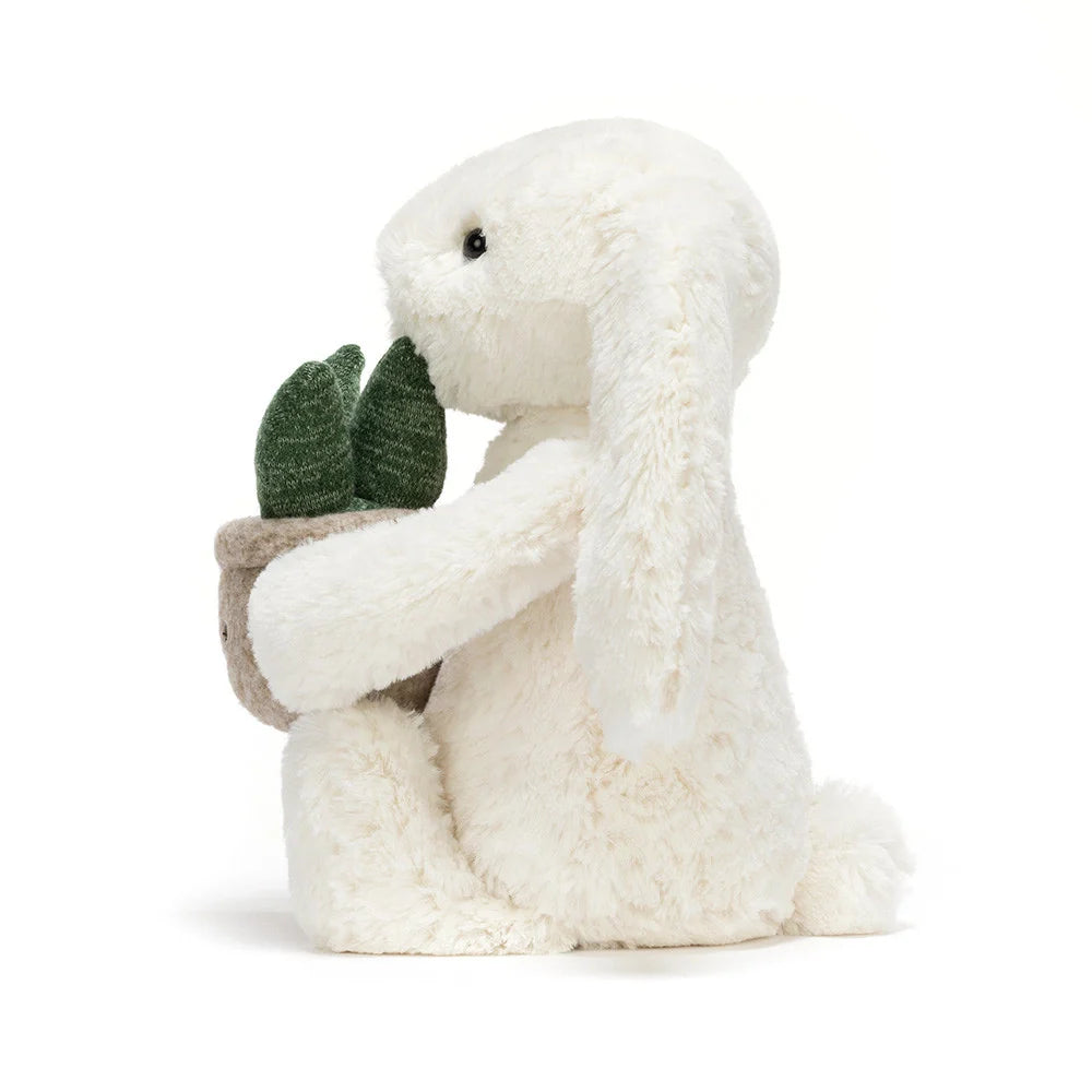 Jellycat Cream Bunny with Plant Plush