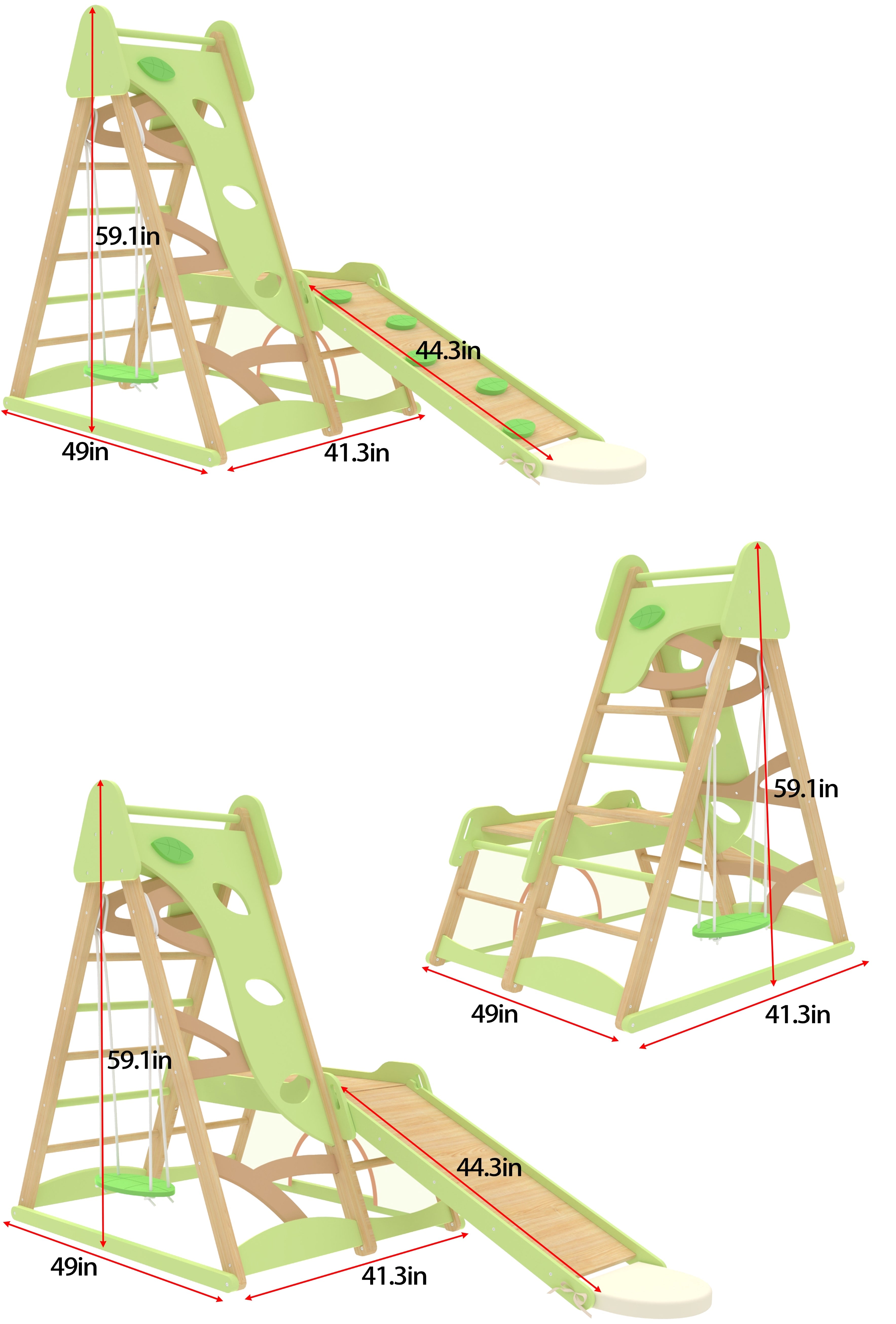 Avenlur Bush 6-in-1 Indoor Wooden Jungle Gym Climber