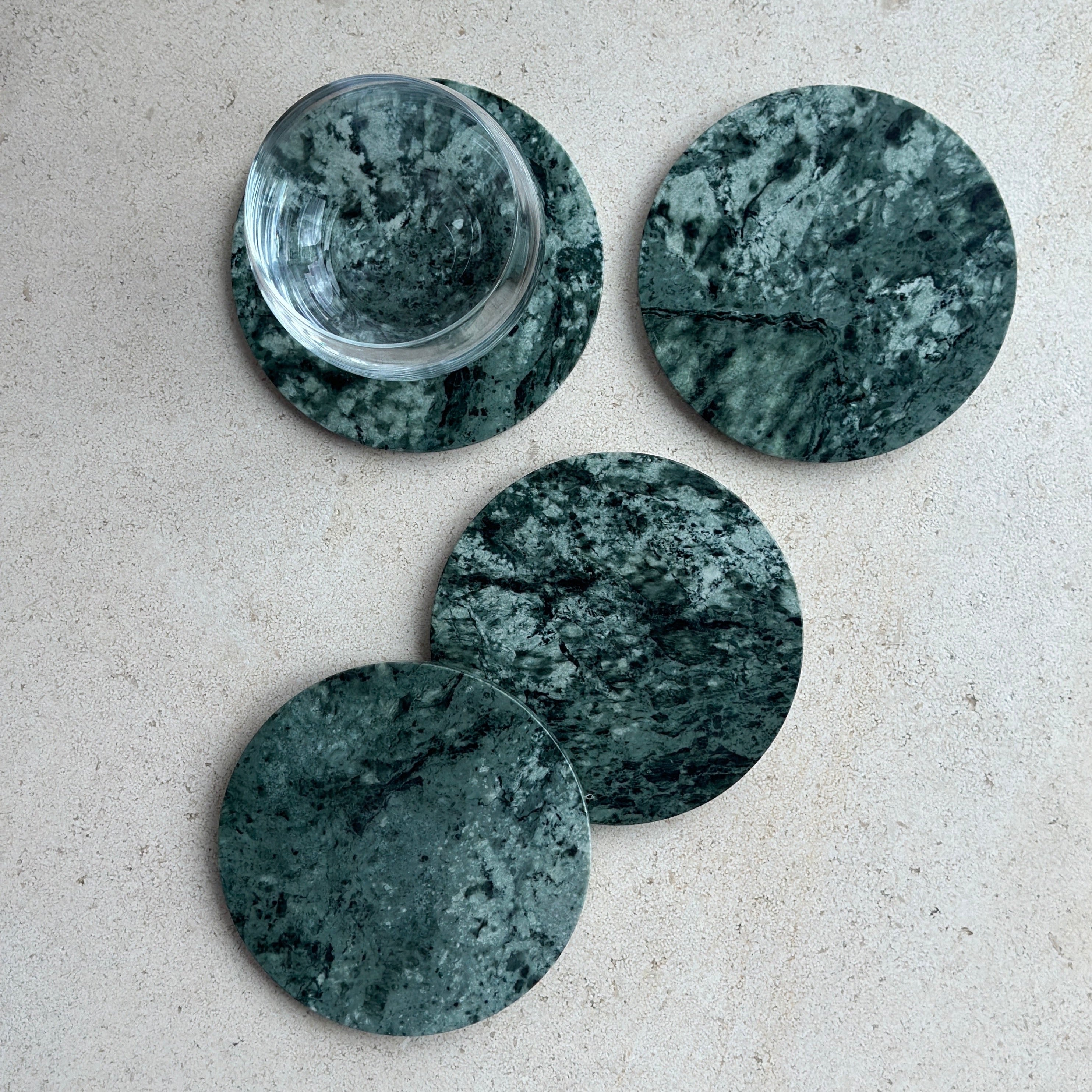 Oversized Coasters in Emerald