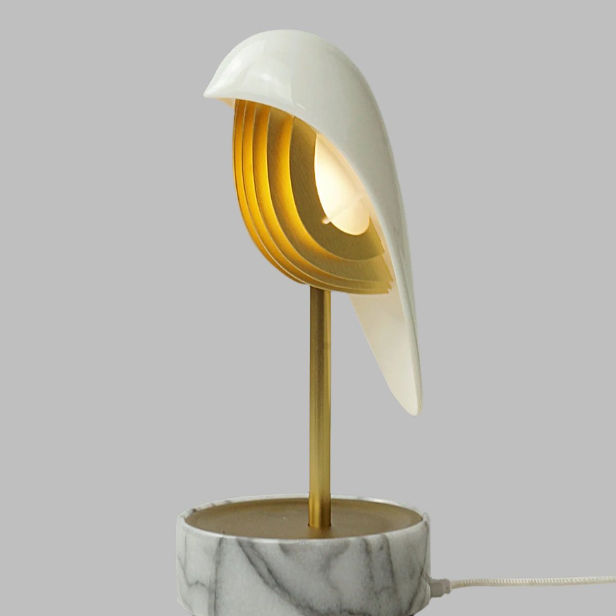 CHIRP Alarm Clock + Light | White Marble And Gold