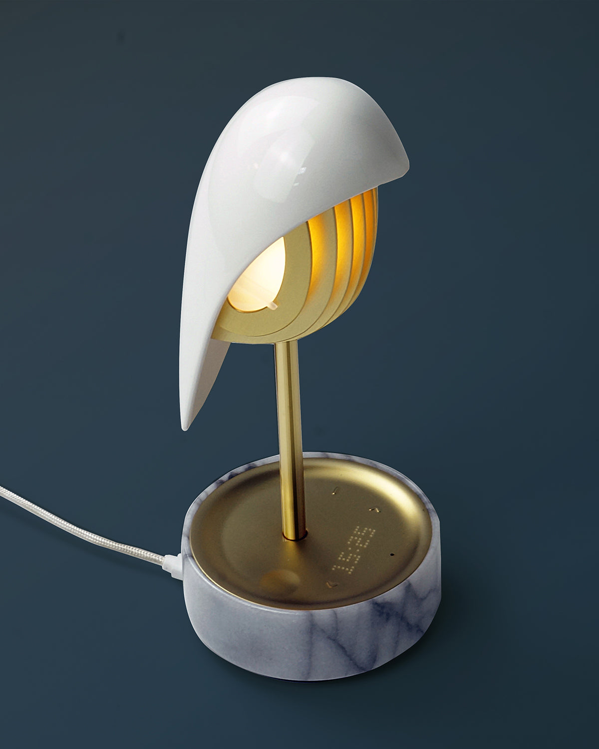 CHIRP Alarm Clock + Light | White Marble And Gold