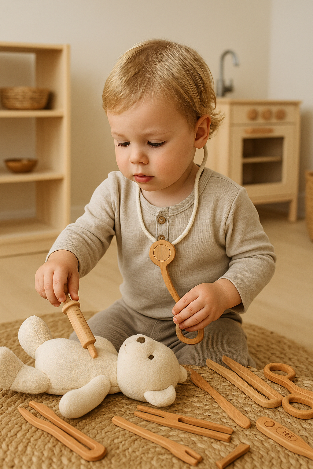 Wooden Doctor Pretend Play Set