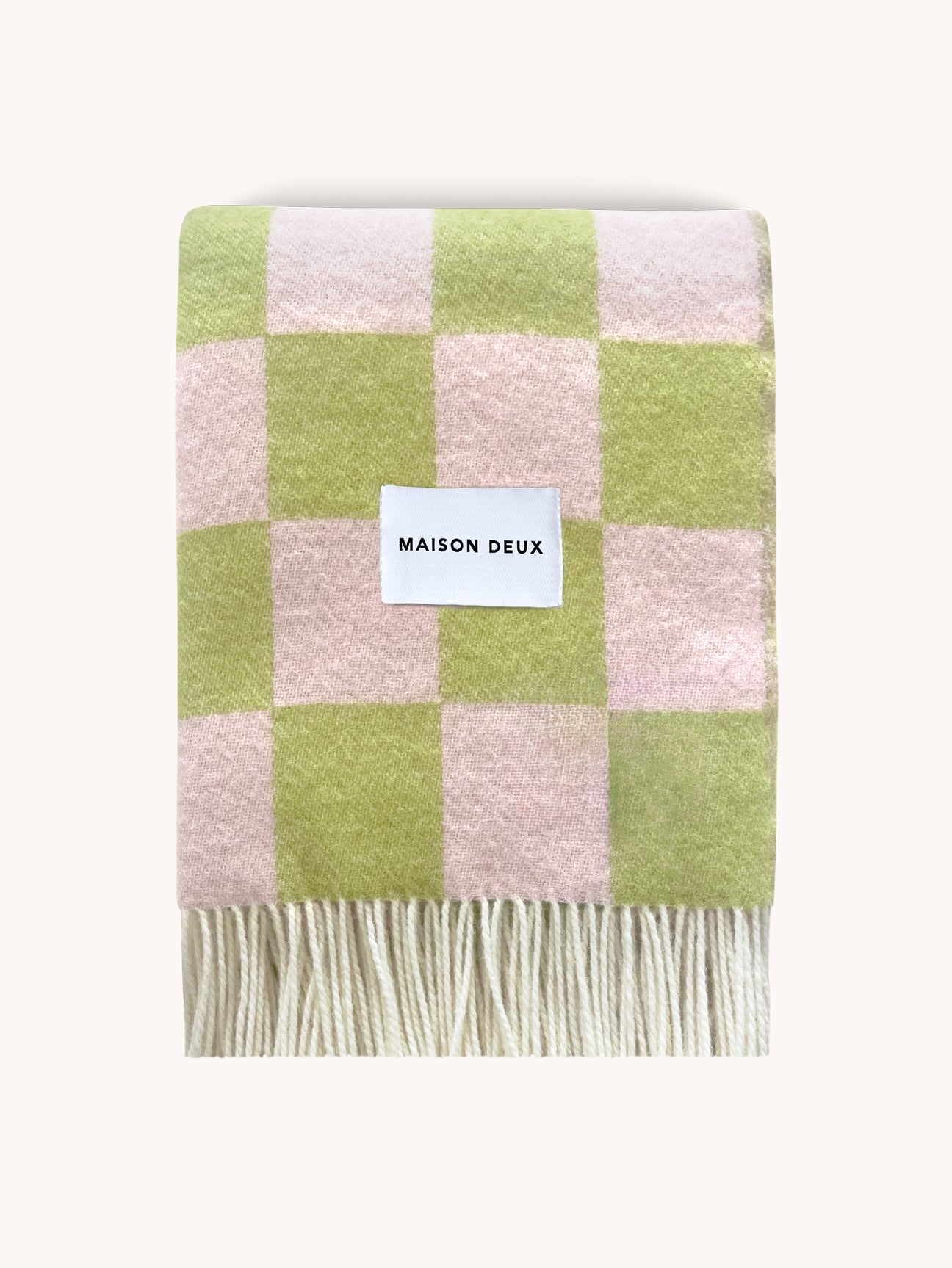 CHECKERBOARD Blanket | Kiwi / Pink