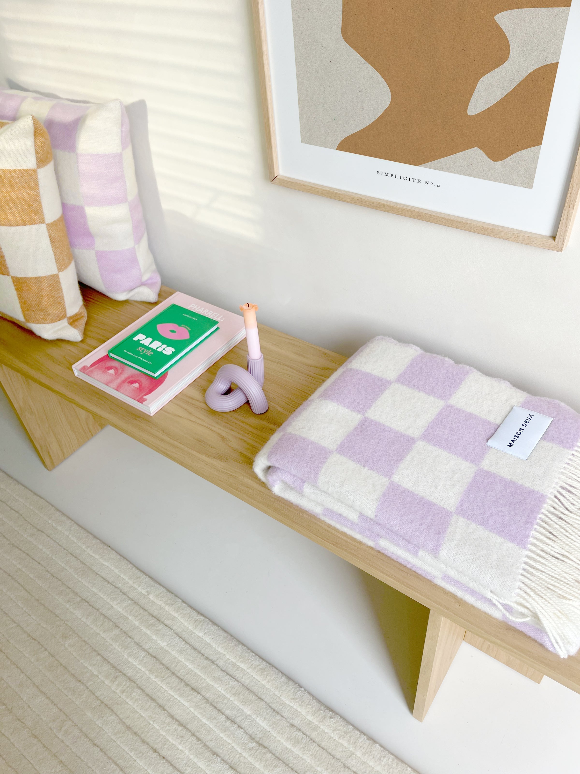 CHECKERBOARD Blanket | Lilac / White