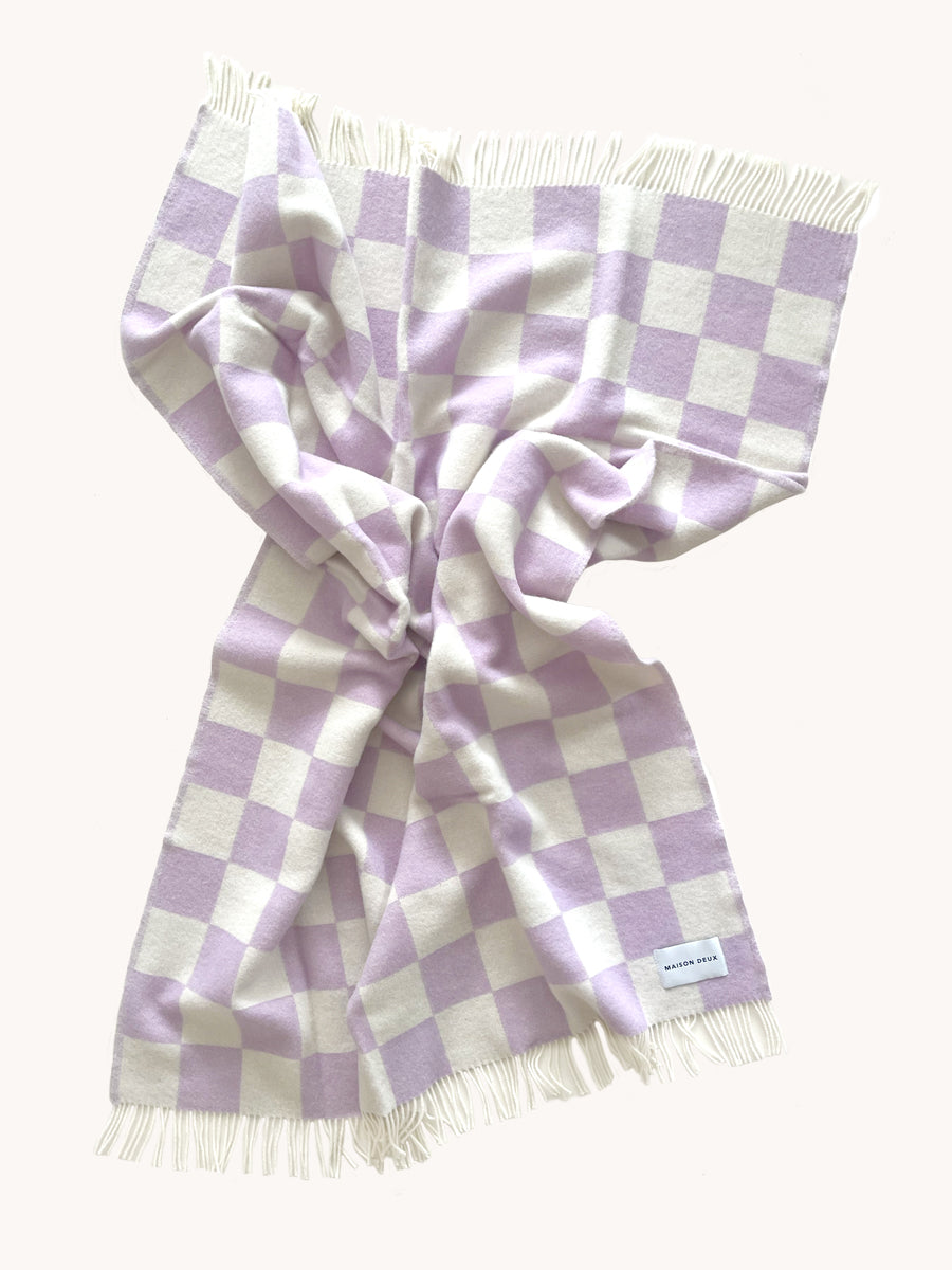 CHECKERBOARD Blanket | Lilac / White