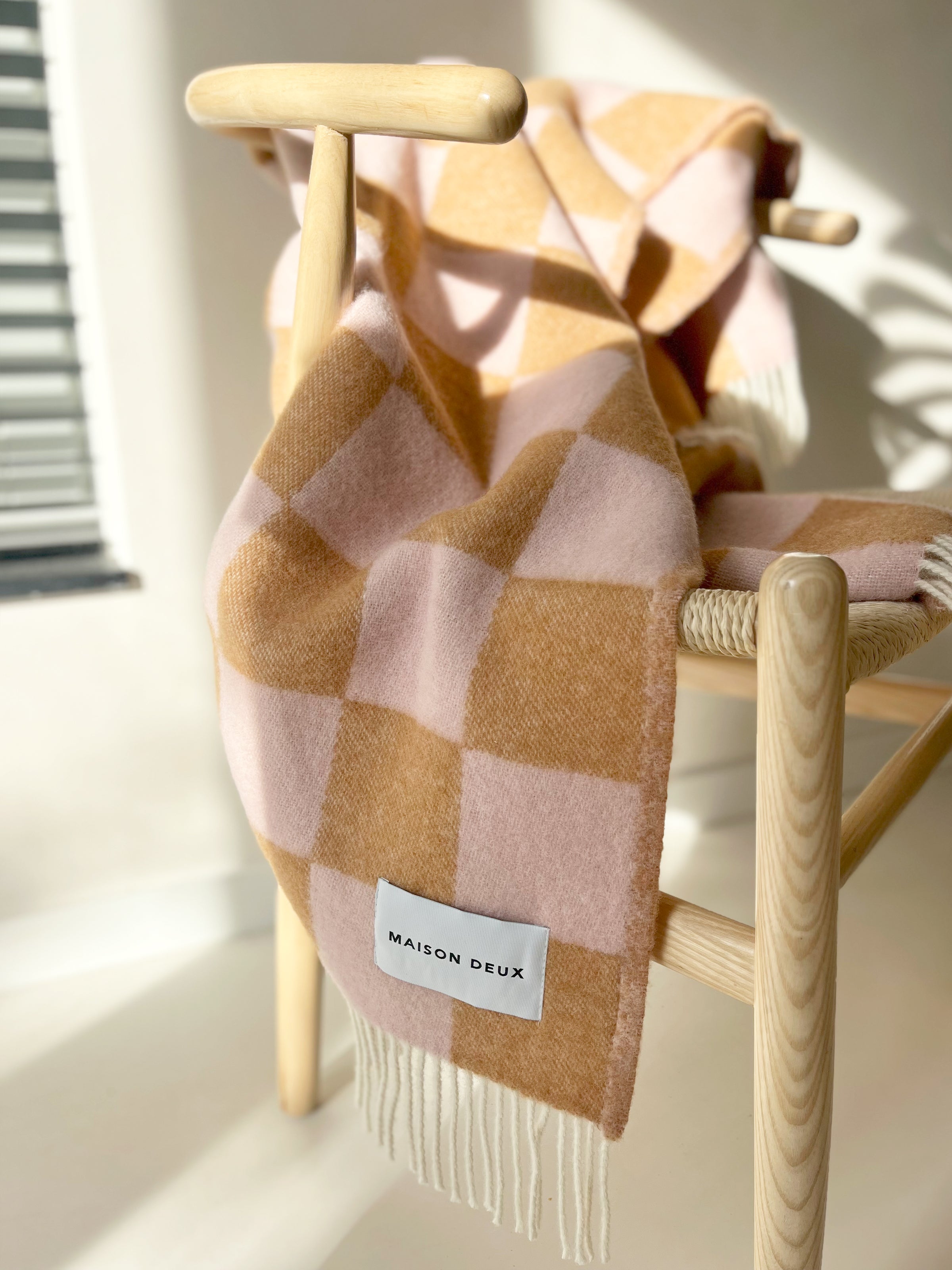 CHECKERBOARD Blanket | Terra Brown / Pink