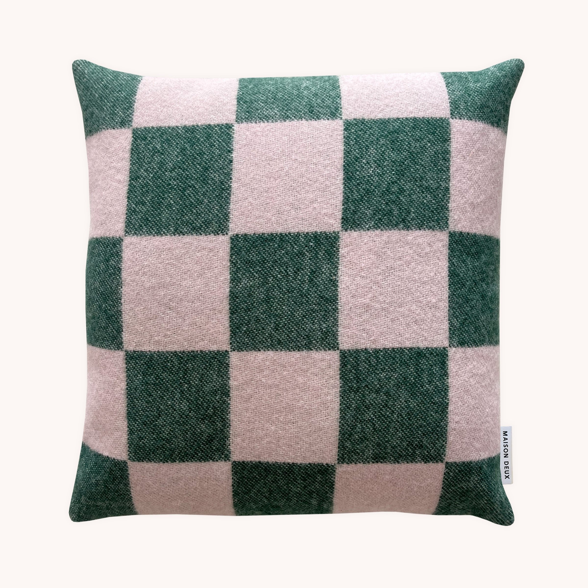 CHECKERBOARD Pillow Cover | Green / Pink