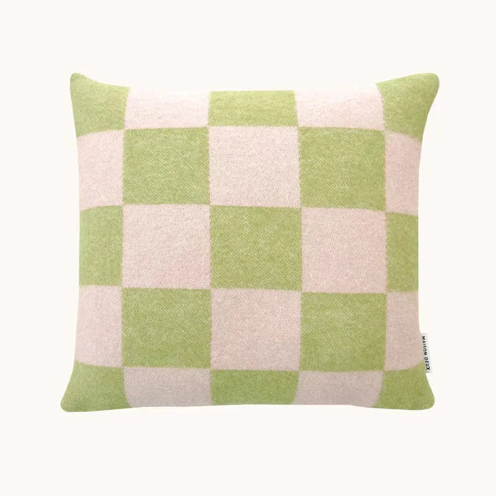 CHECKERBOARD Pillow Cover | Kiwi / Pink