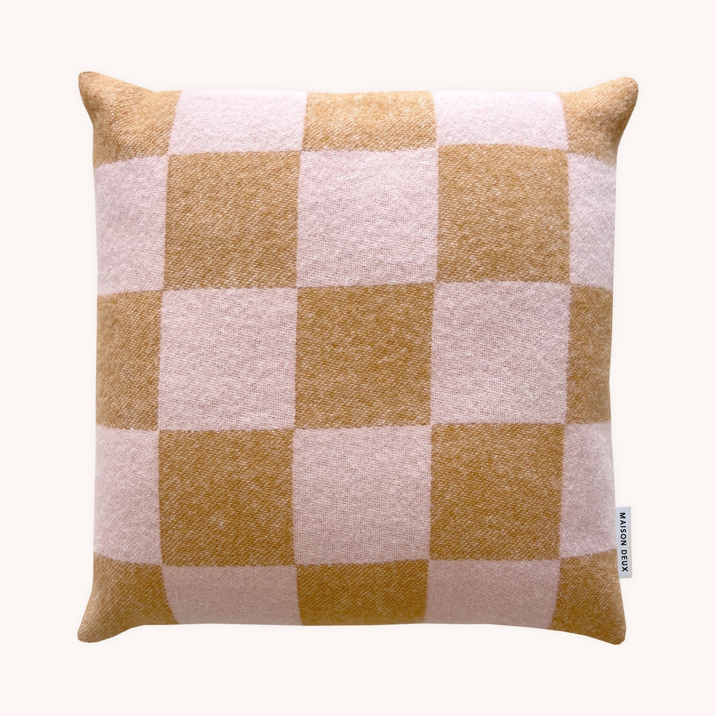 CHECKERBOARD Pillow Cover | Terra Brown / Pink