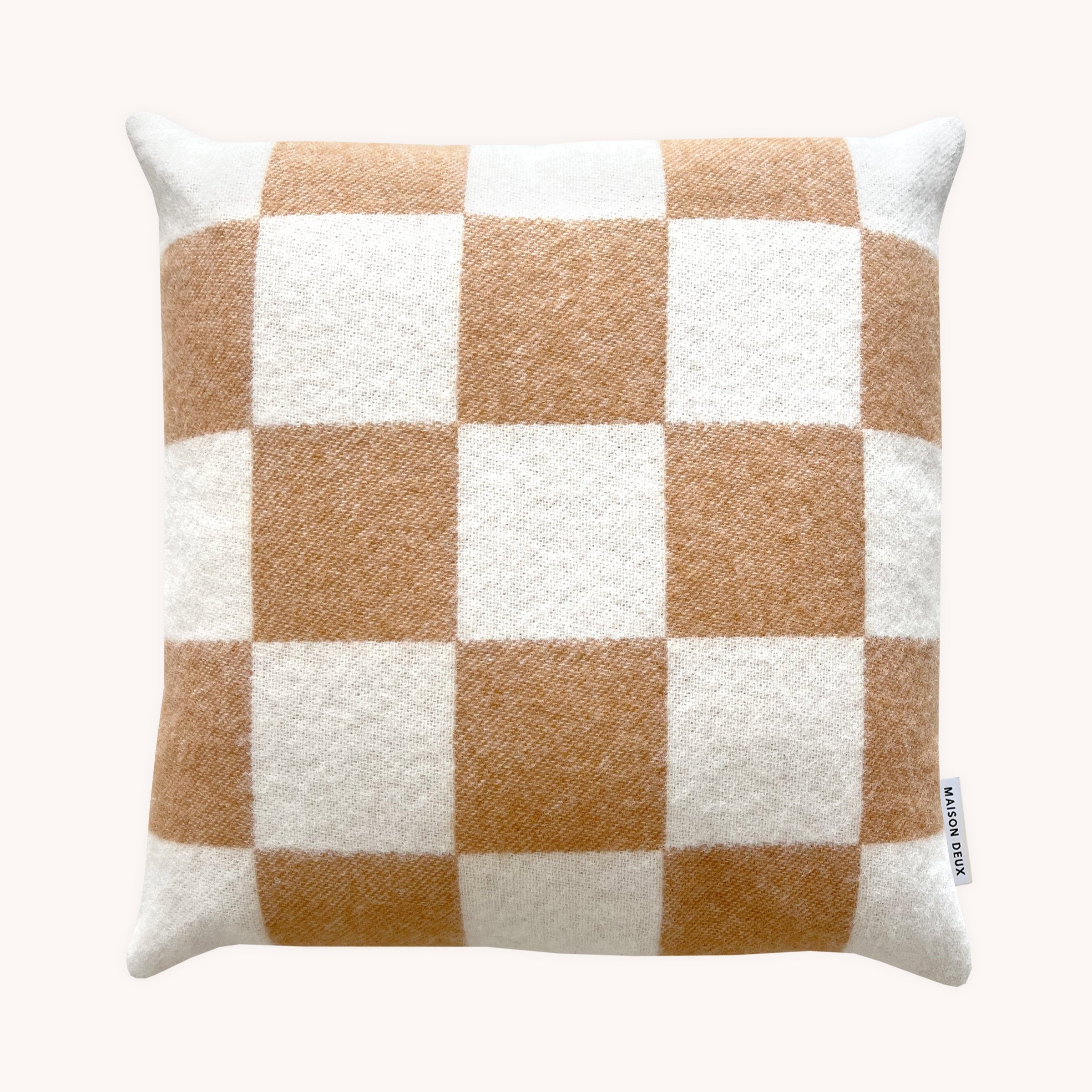 CHECKERBOARD Pillow Cover | Terra Brown / White