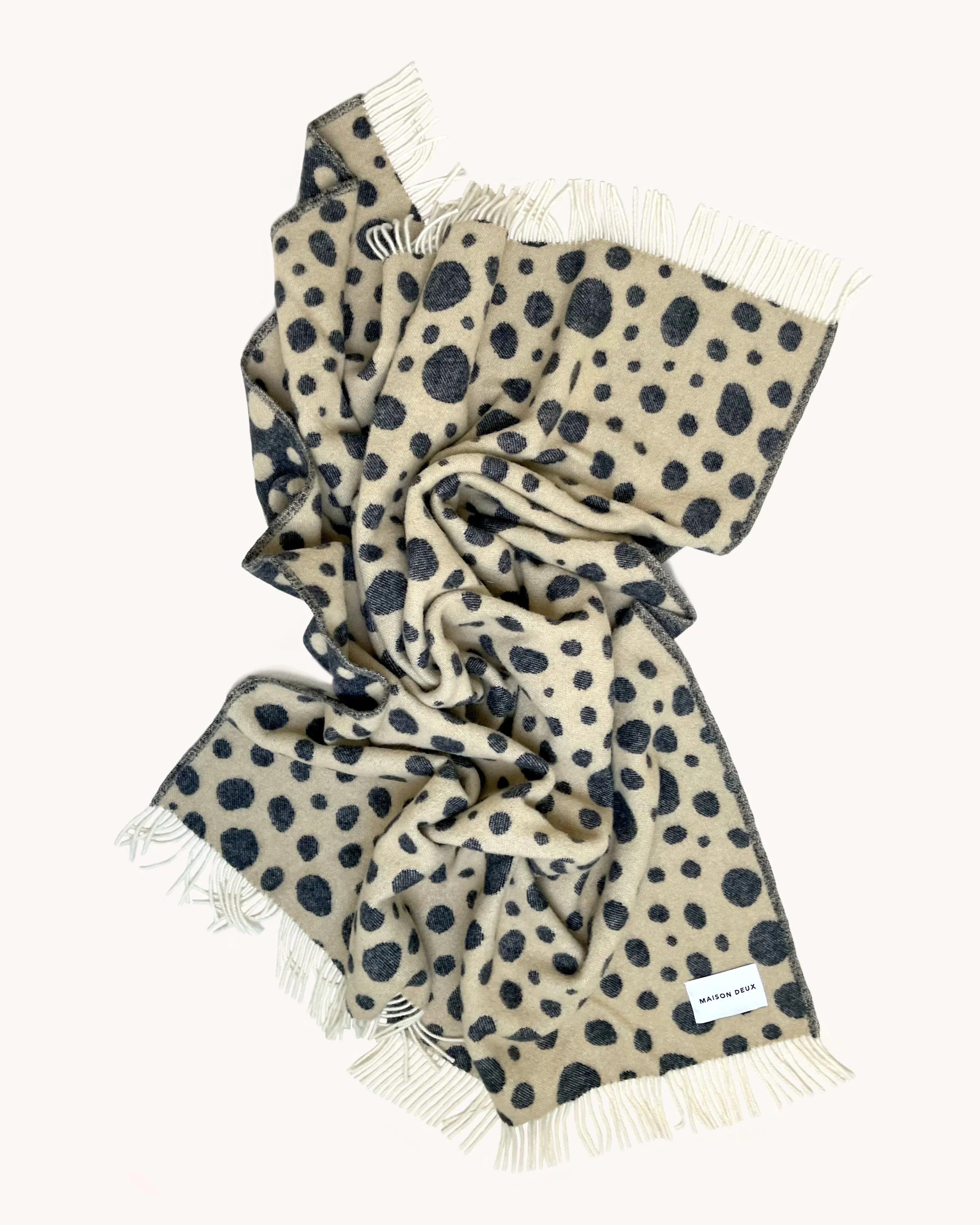 CHEETAH Blanket | Beige / Black Print