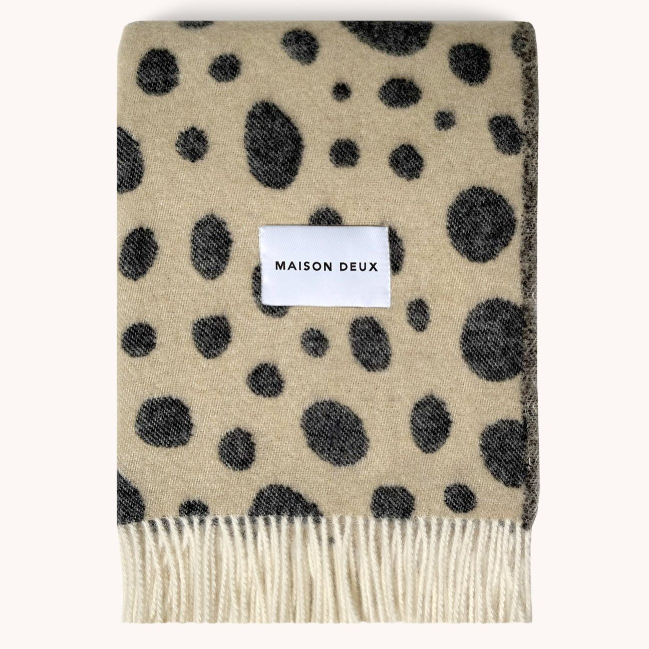 CHEETAH Blanket | Beige / Black Print