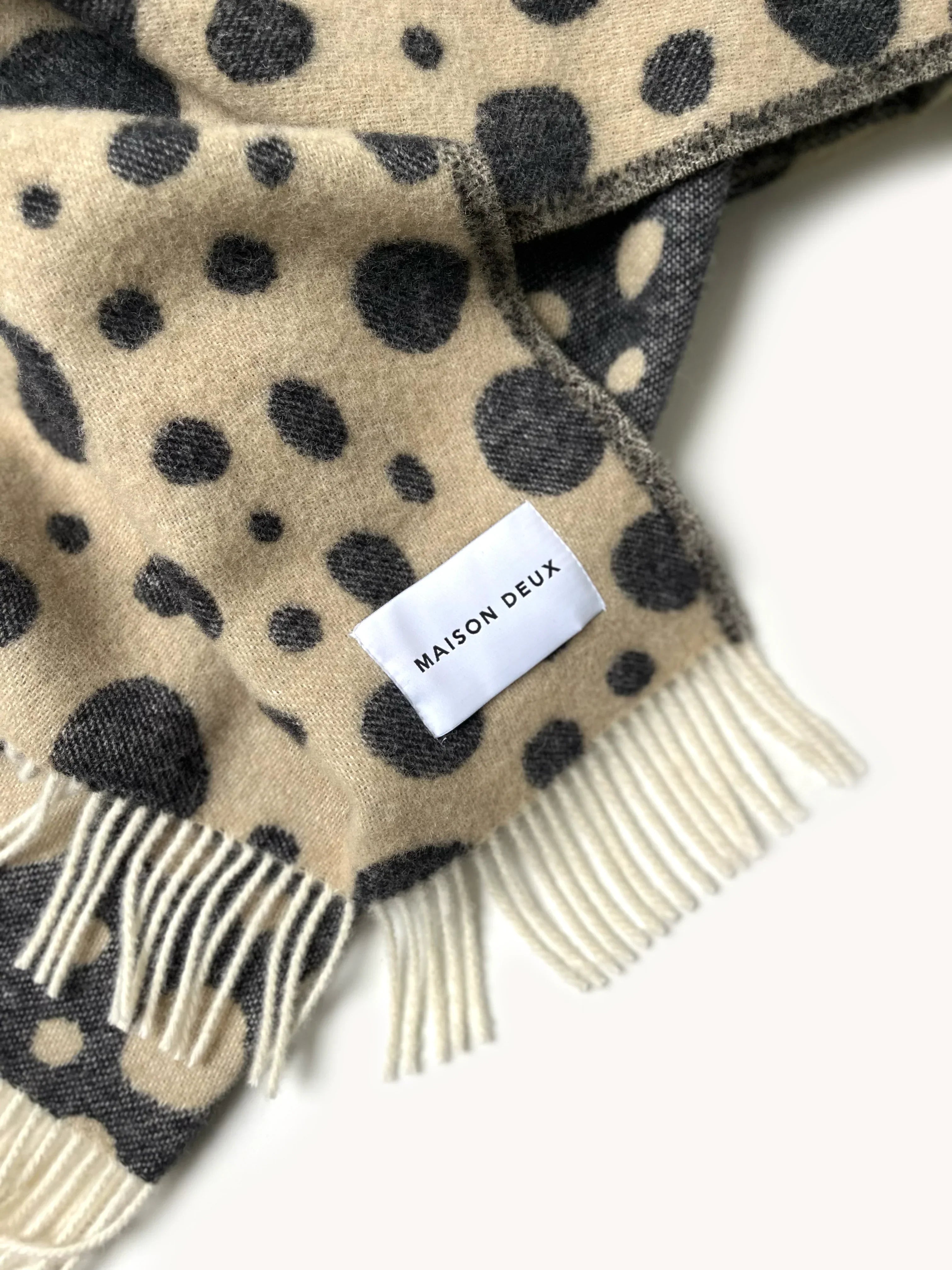 CHEETAH Blanket | Beige / Black Print